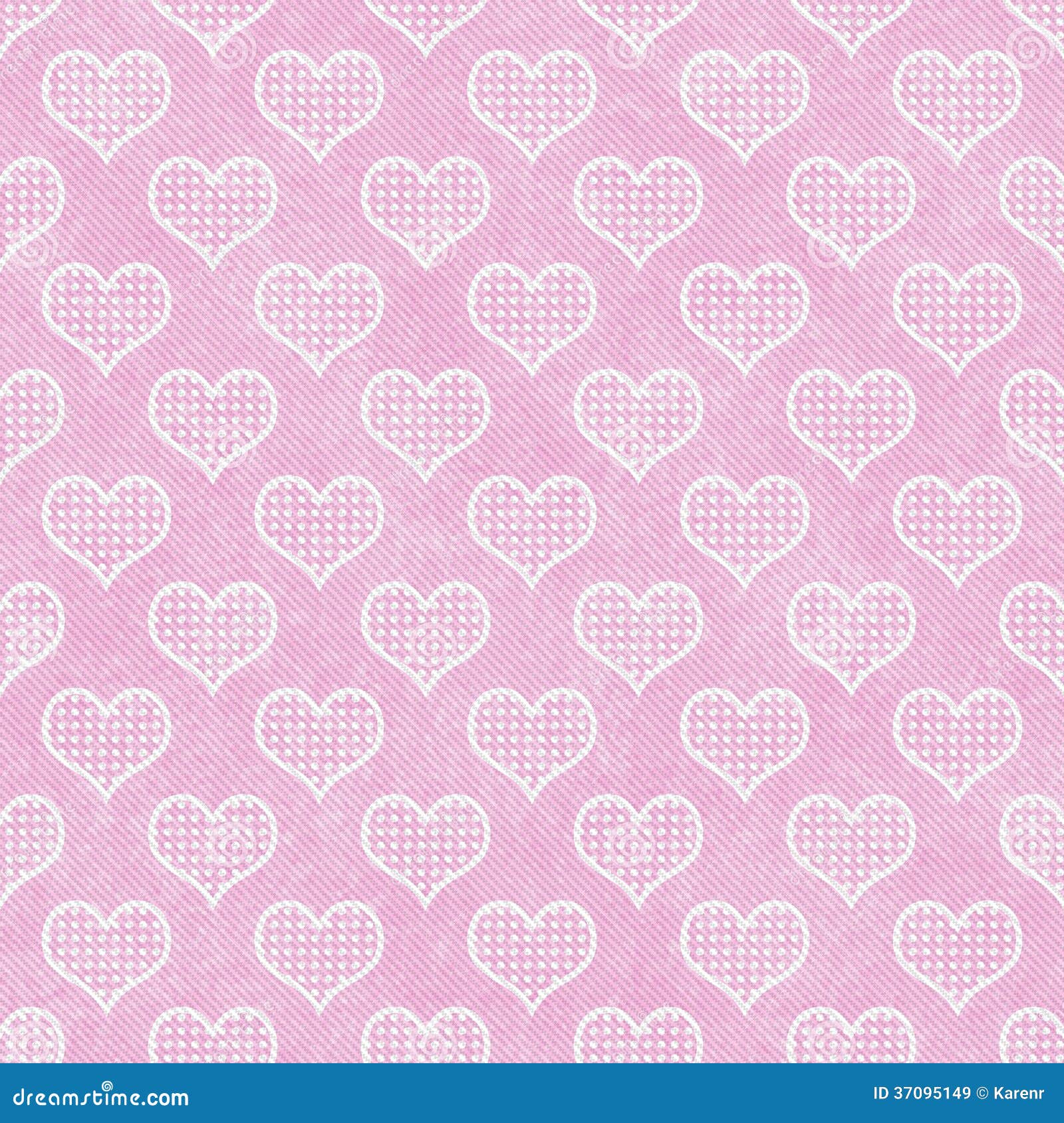 Pink and White Polka Dot Hearts Pattern Repeat Background Stock Image ...