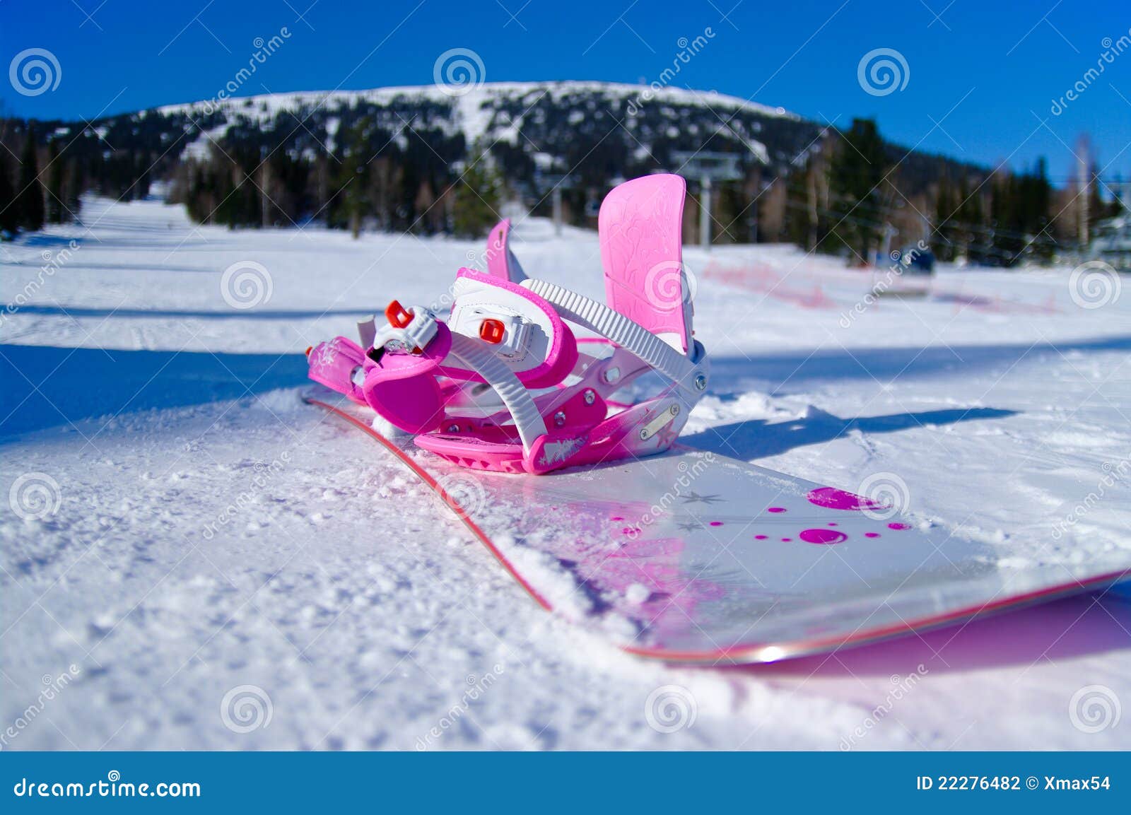 Pink and white snowboard stock photo. Image of winter 22276482