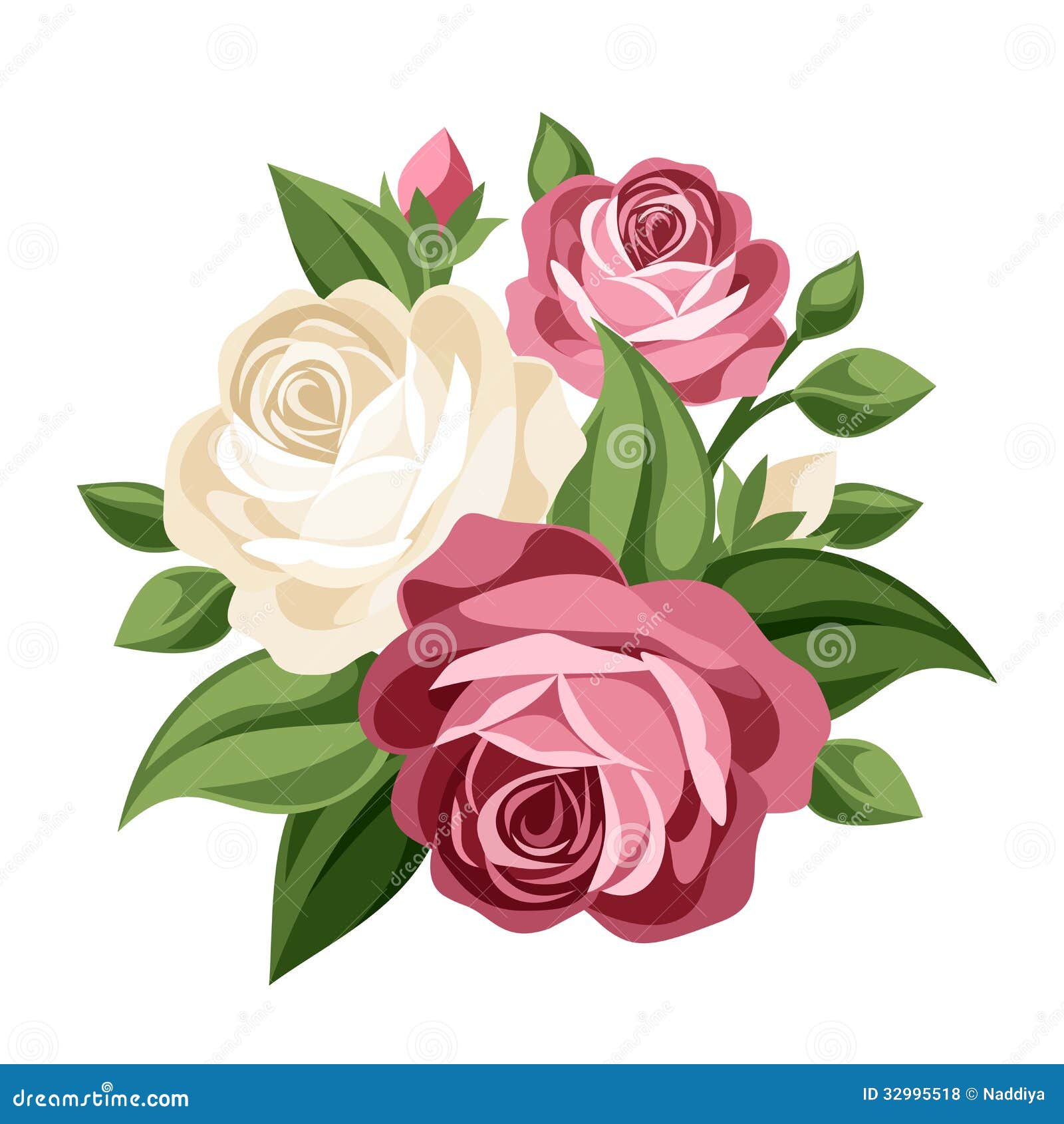 pink and white vintage roses.