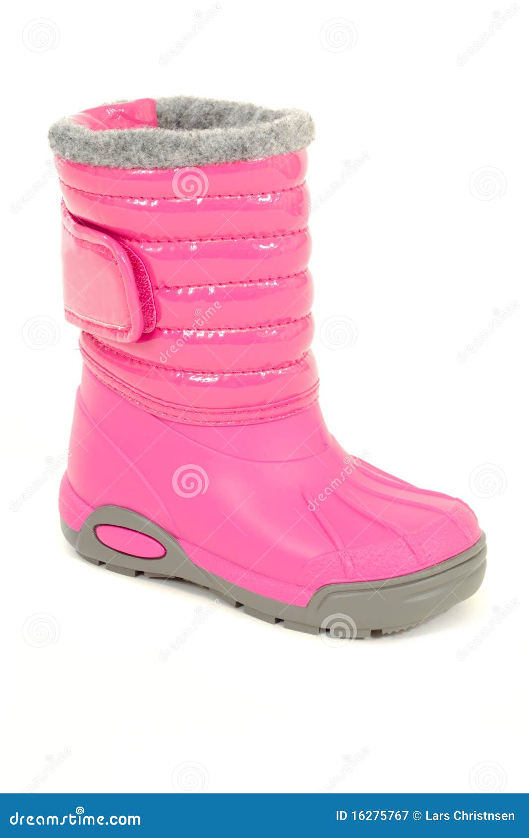 Pink winter boot stock image. Image of trendy, little 16275767