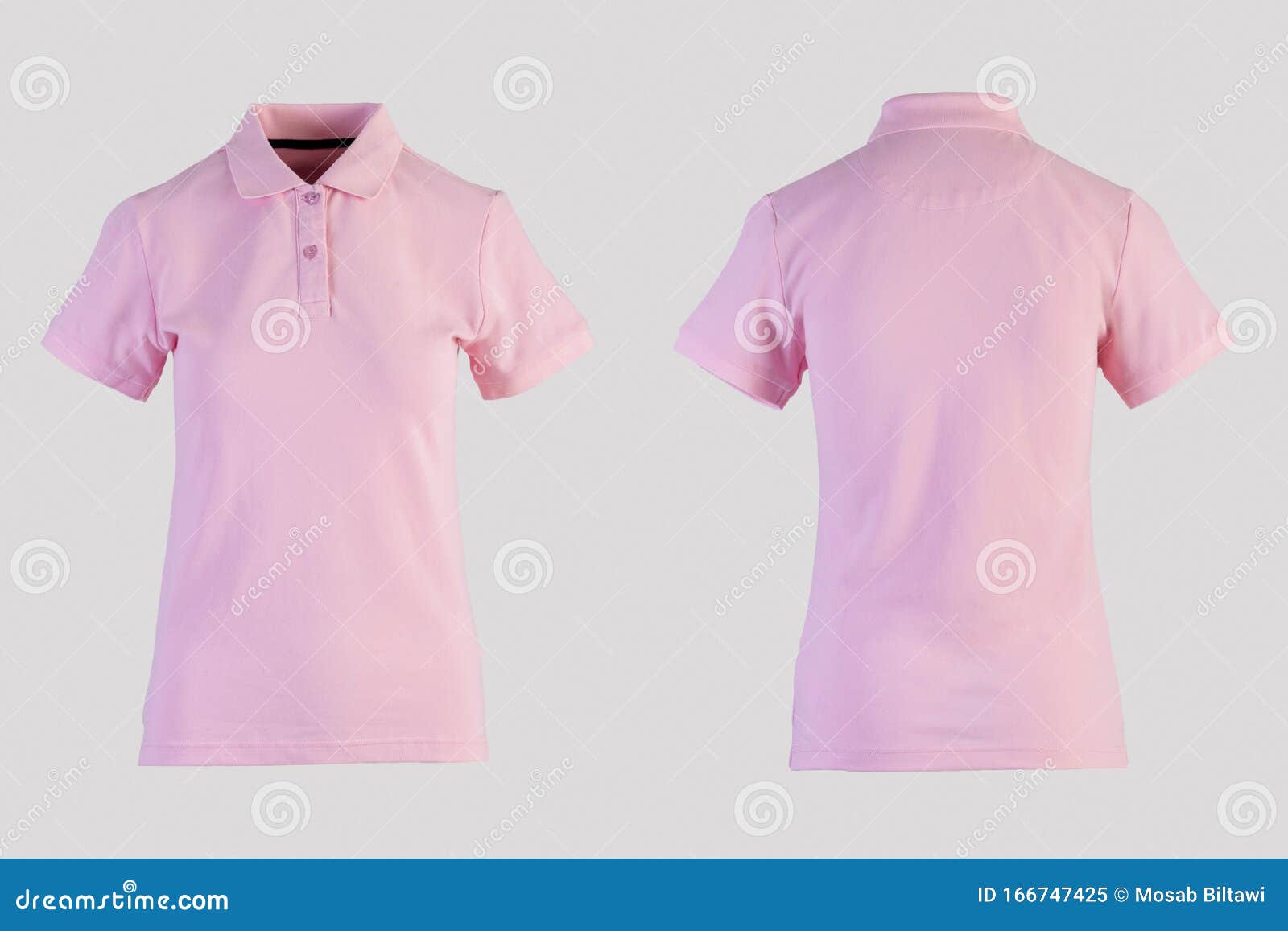 Red Womens Blank Polo Shirt, Front And Back View Isolated On White ...