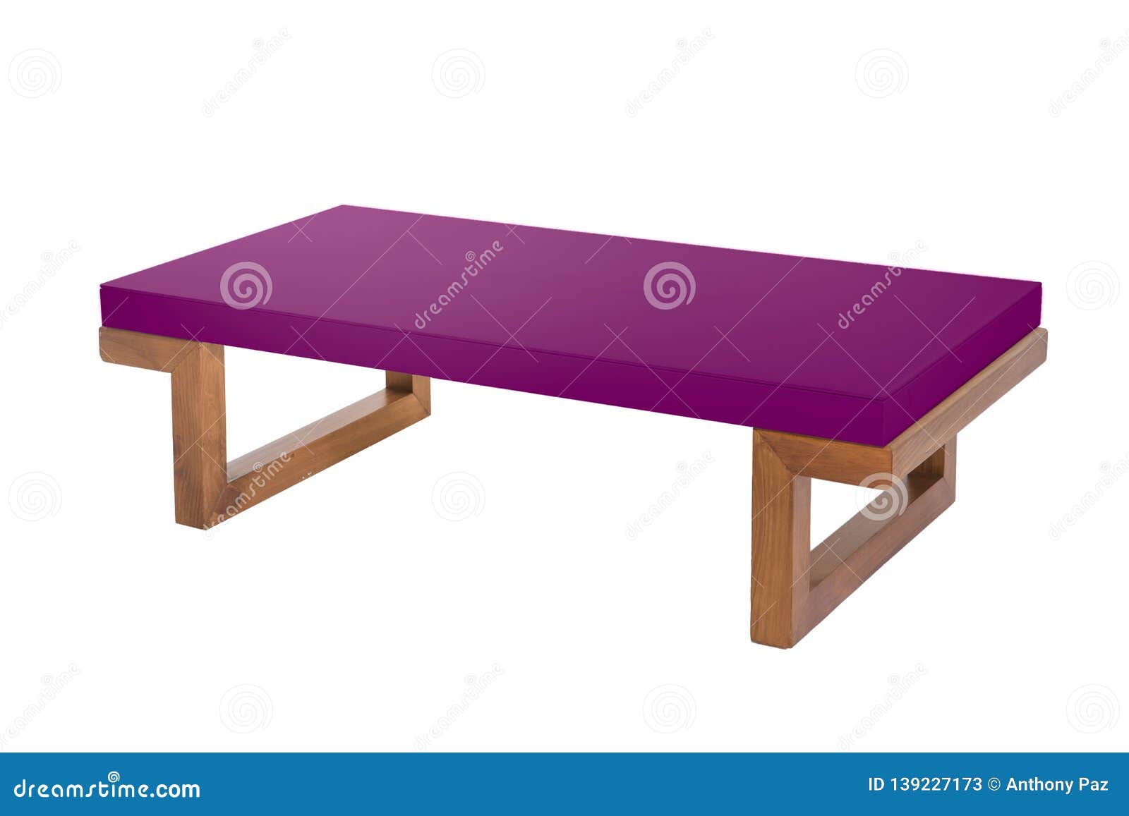 Pink Wooden Modern Table On White Background Stock Image Image