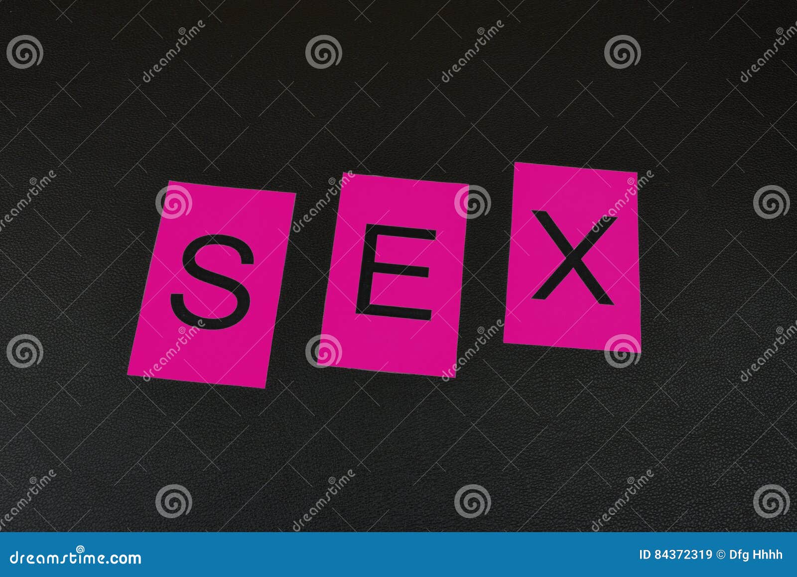 Pink Word `sex` On The Black Background Word From