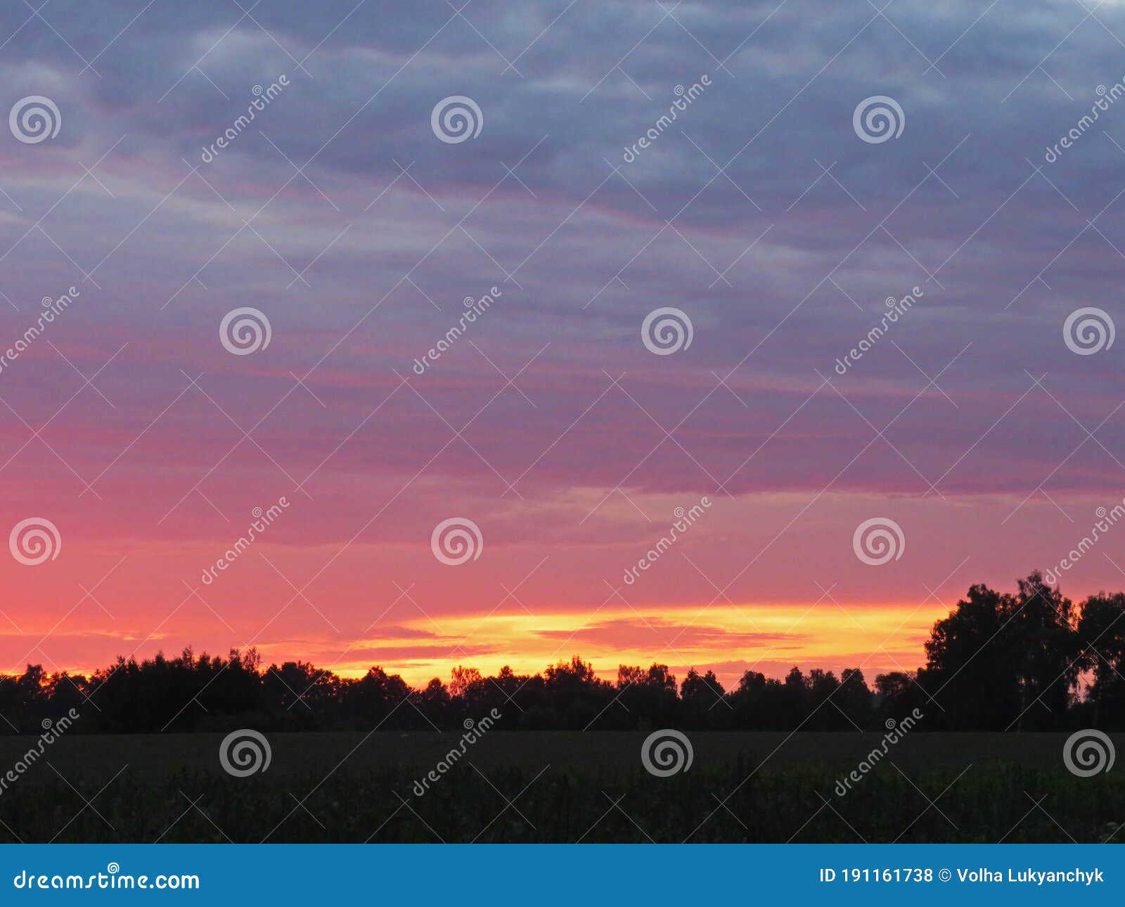 Pink and Yellow Sky at Sunset Stock Photo Image of clouds, dark