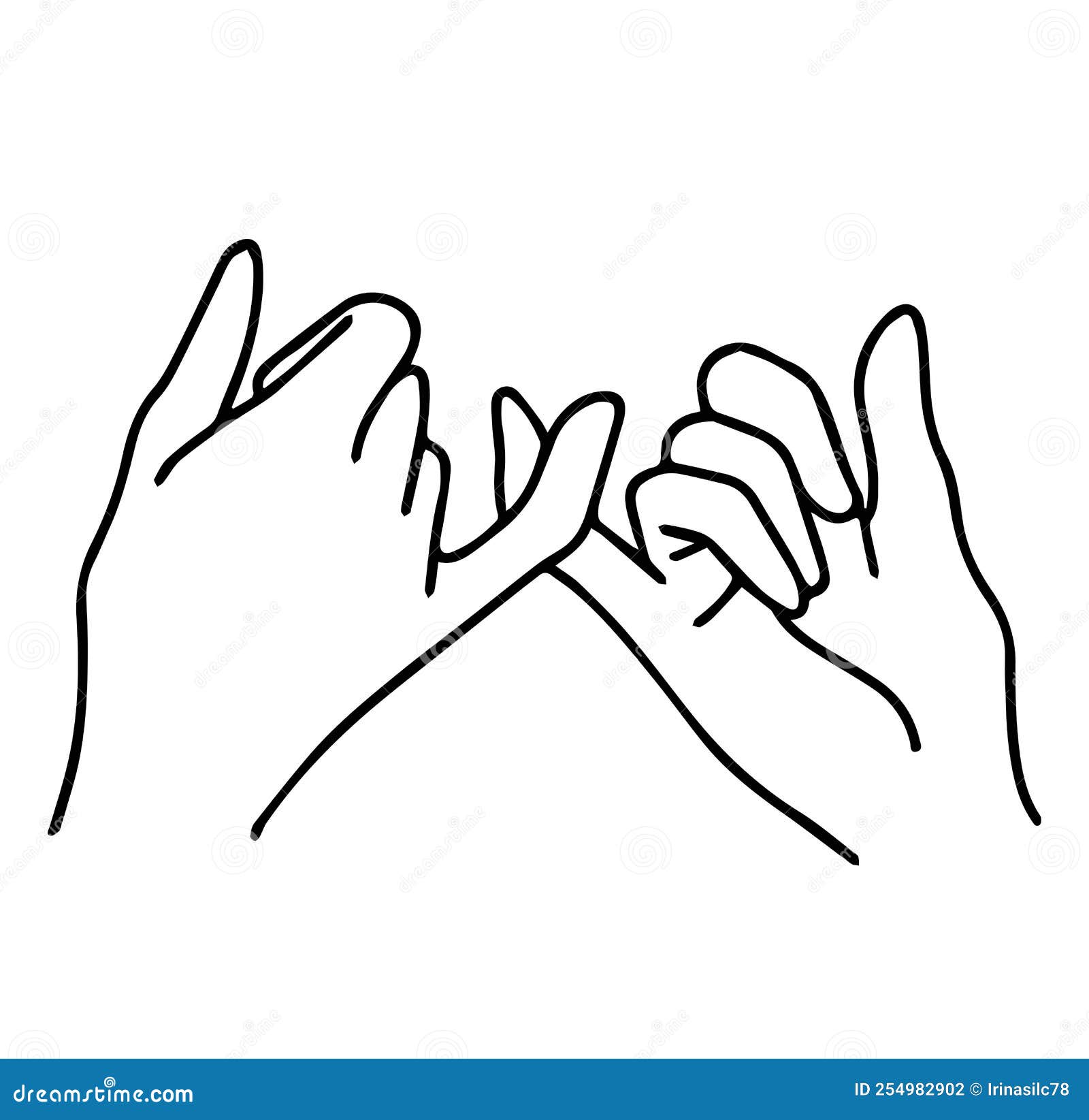 Pinky Promise Holding Fingers Hand Stock Vector Illustration of