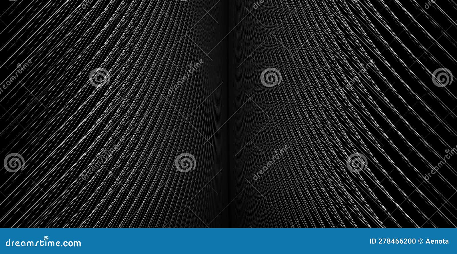 pinnate black fold wide generative op art background