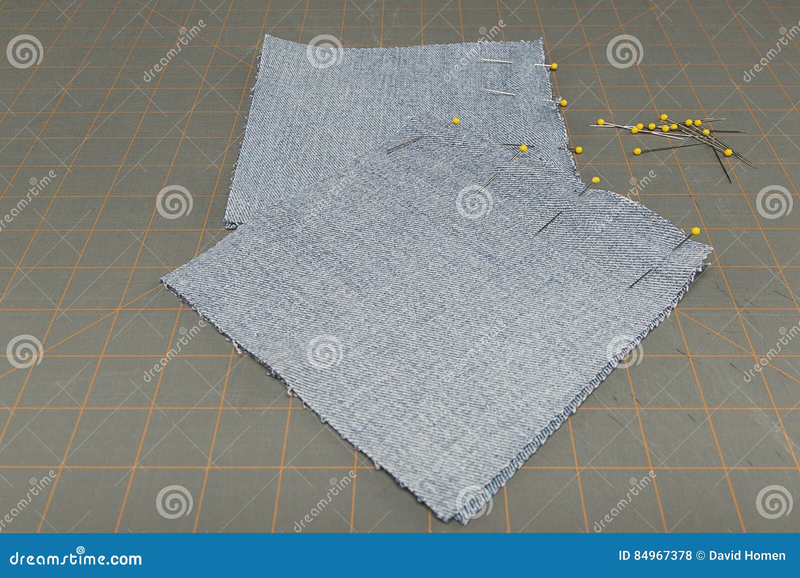 Pinned Denim Quilt Blocks with Extra Pins Stock Photo Image of shadow