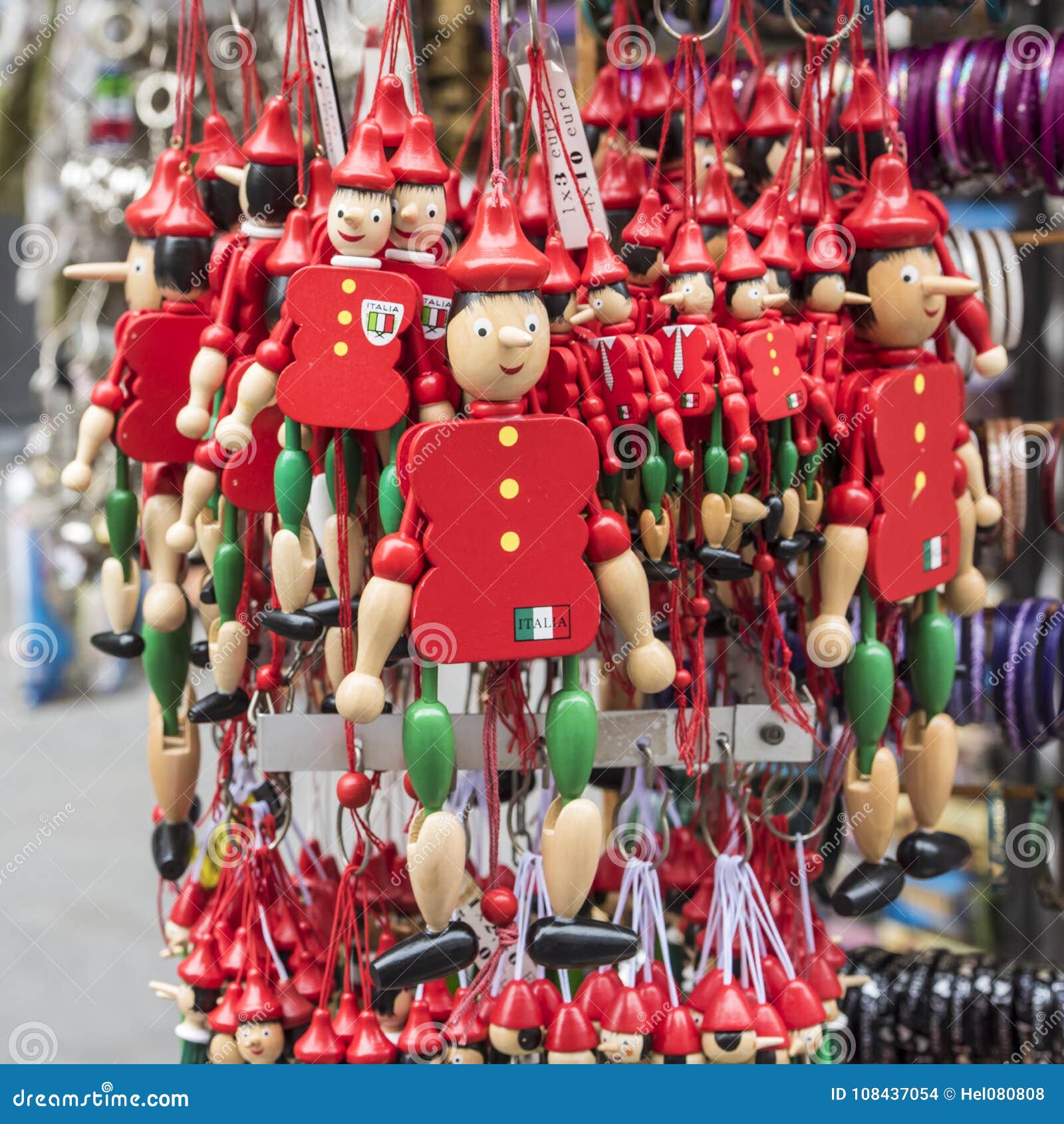 Pinocchio - Typical Italian Souvenir Stock Photo - Image of wooden, green:  108437054