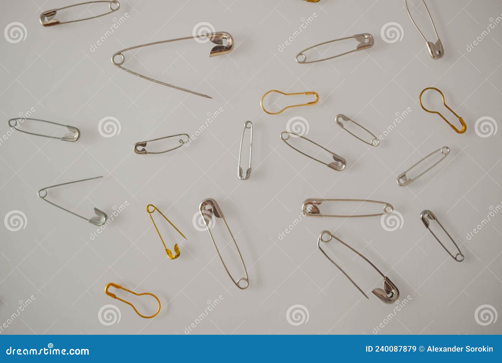Pins and Needles of Various Types in Bulk Stock Image Image of
