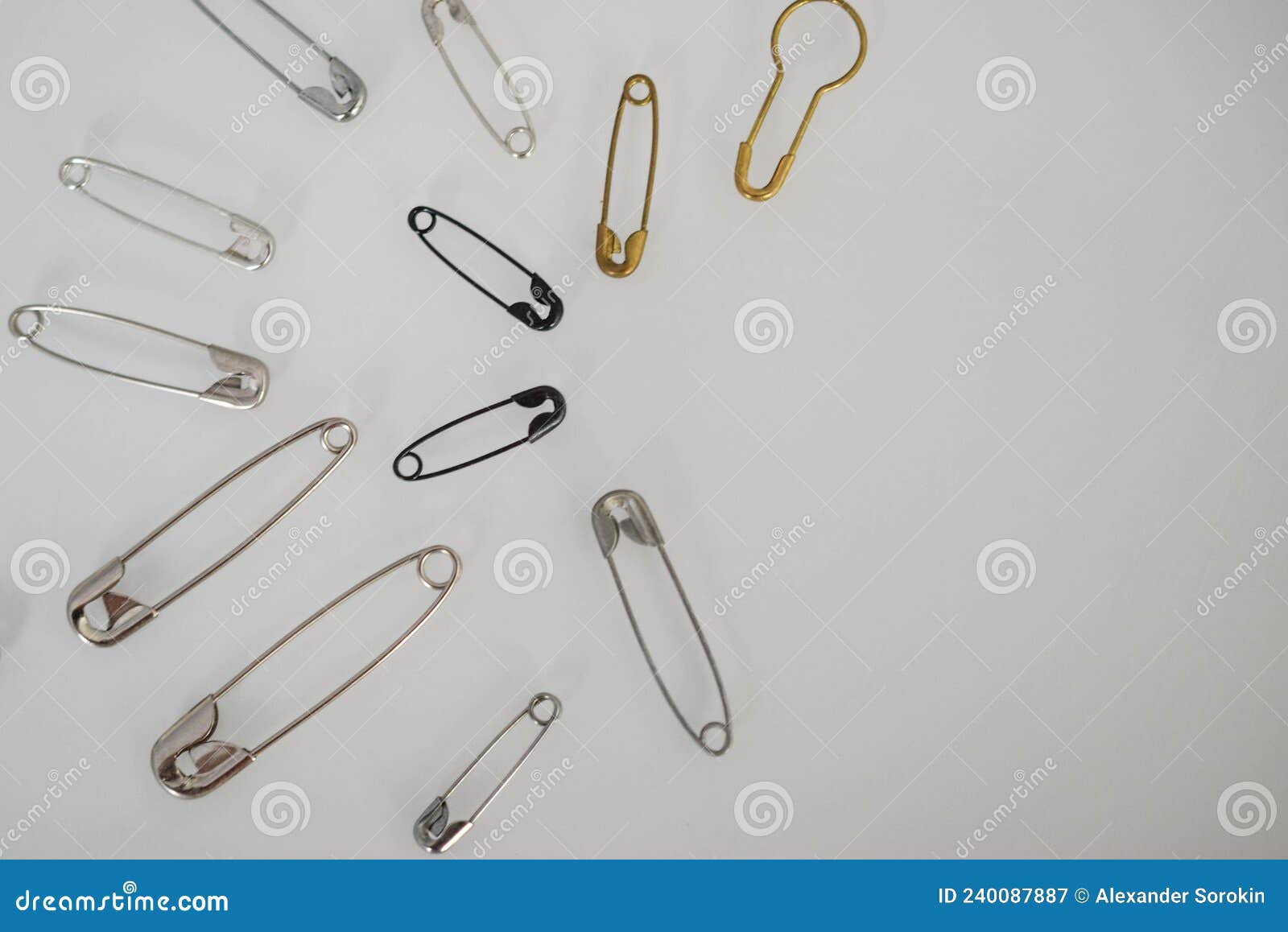 Pins and Needles of Various Types in Bulk Stock Image Image of