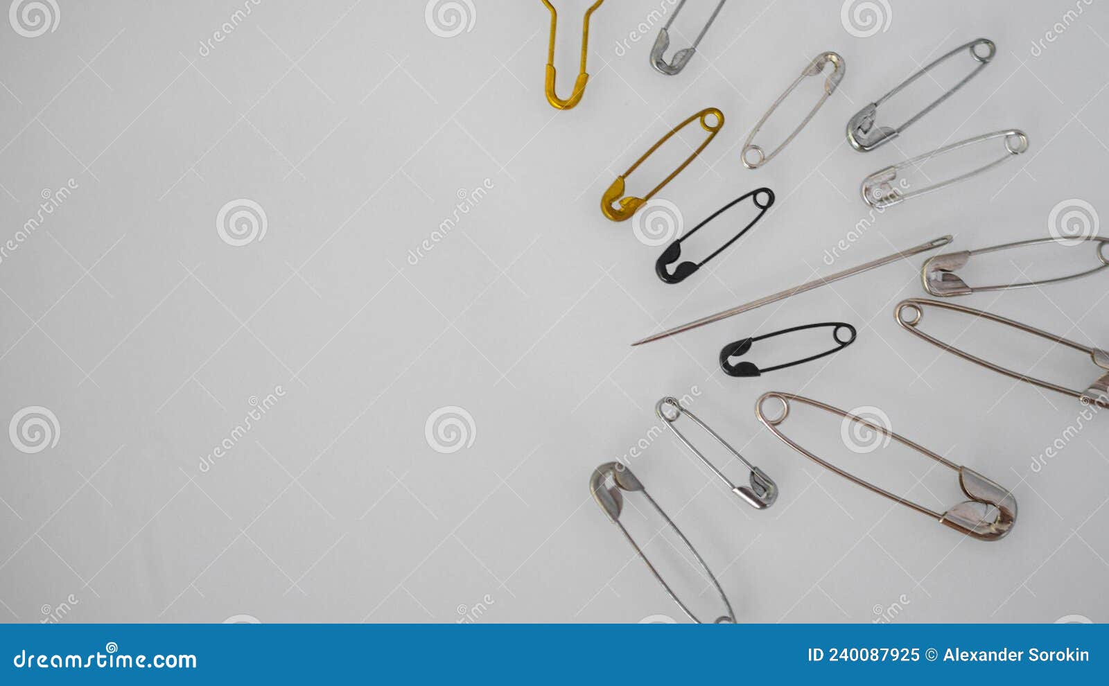 Pins and Needles of Various Types in Bulk Stock Image Image of design
