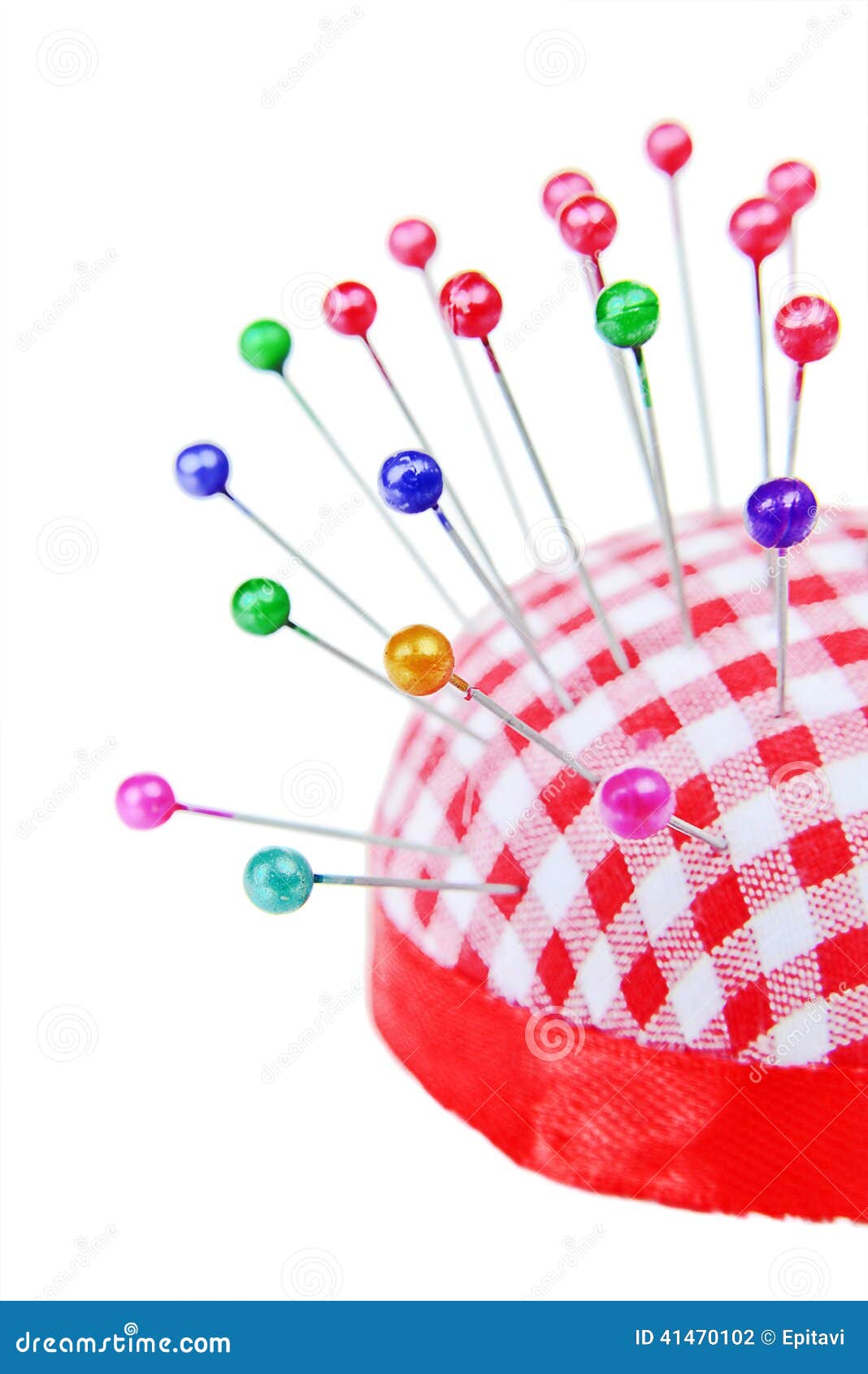 Pins Stuck into the Pincushion Stock Photo - Image of isolation ...