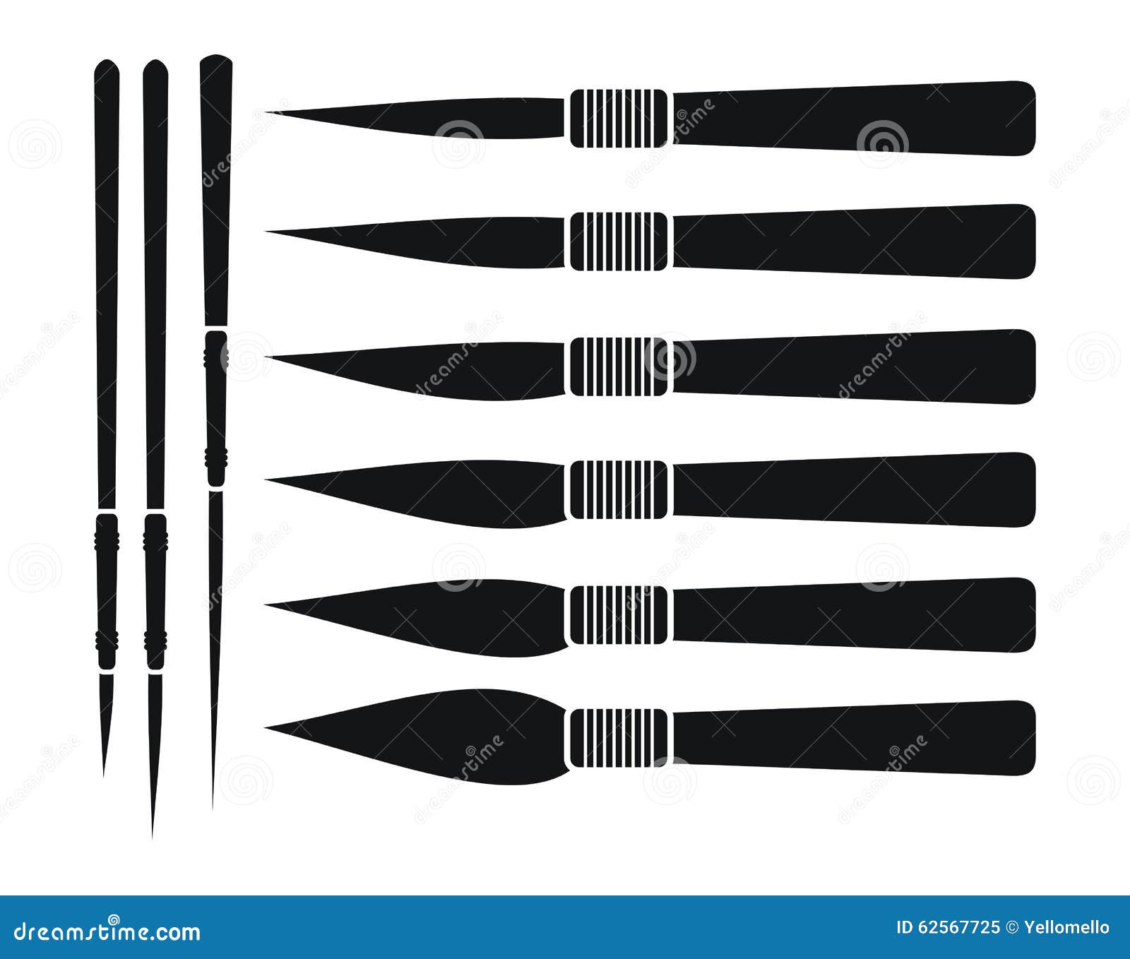 Pinstriping and Handlettering Brush Stock Vector Illustration of