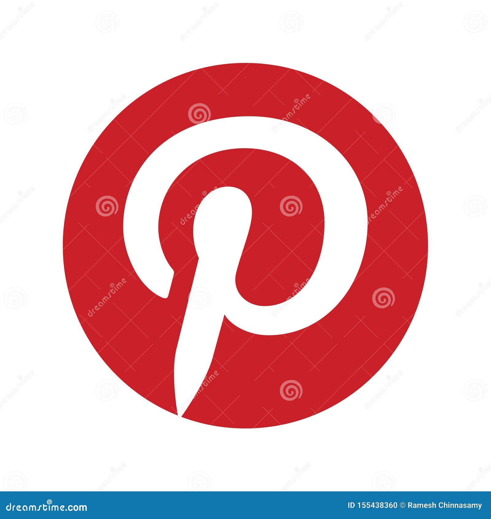 Pinterest Social Media Icon Button Editorial Image - Illustration of