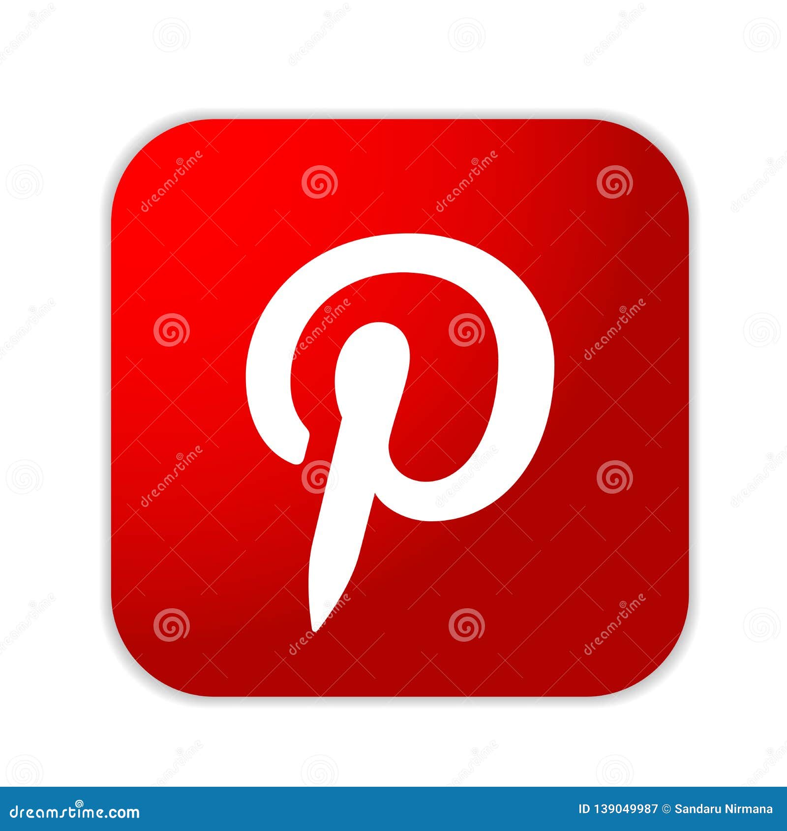 Pinterest Logo Icon in Red Social Media Icon Element Vector on White  Background Editorial Photography - Illustration of background, blogger:  139049987