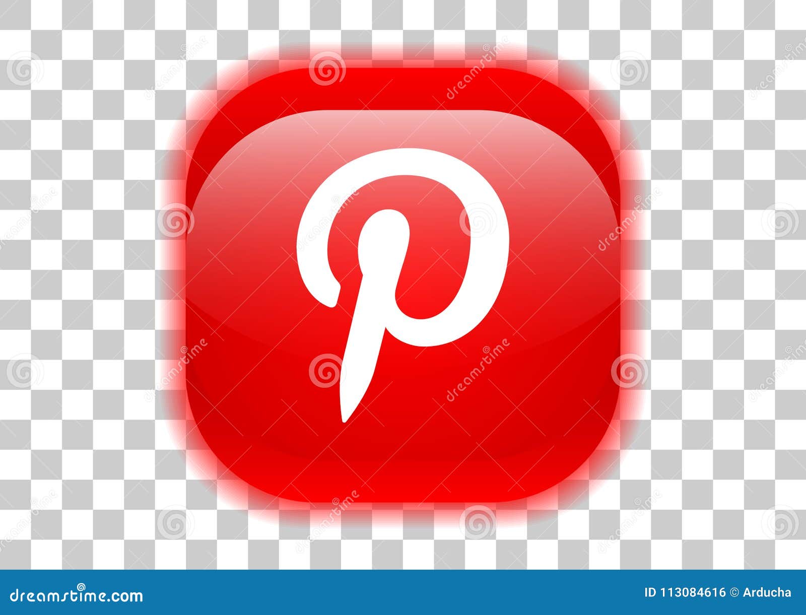 Pinterest red button editorial photo. Illustration of pinterest 113084616