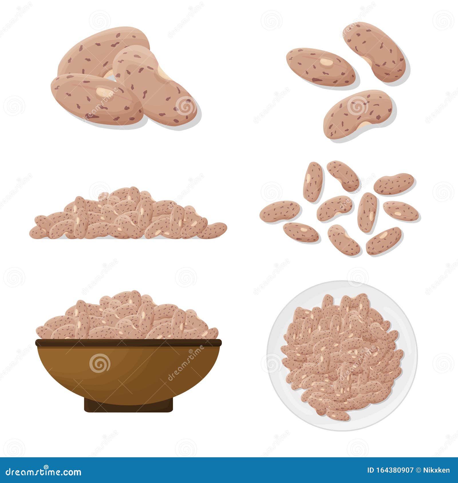 Pinto Beans Set Illustration. Vector Stock Vector Illustration of cereal, nutritional 164380907