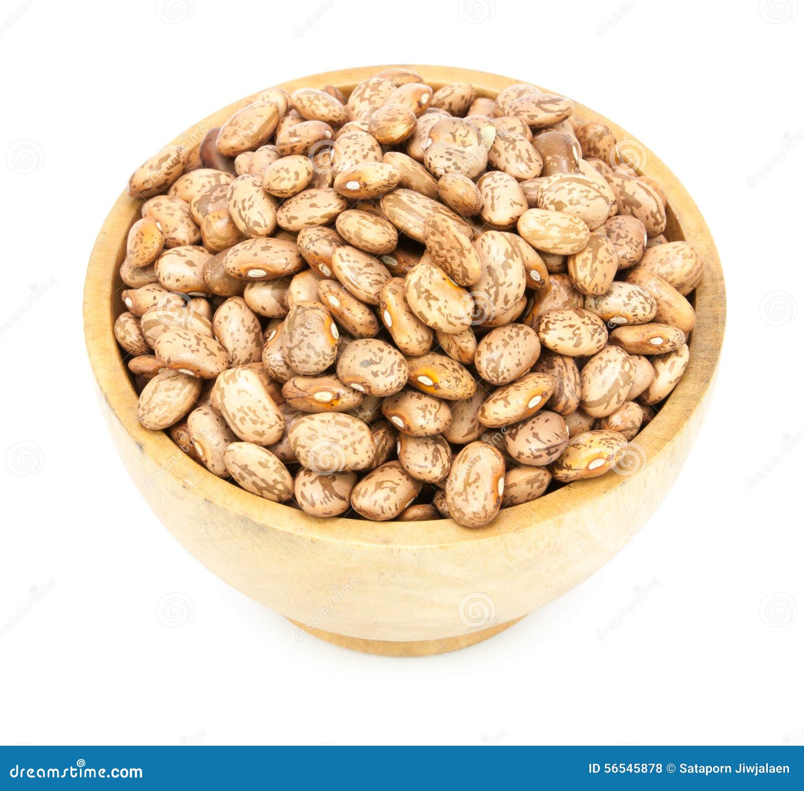 Pinto Beans on Wood Cup Isolated Stock Photo Image of kidney, drink