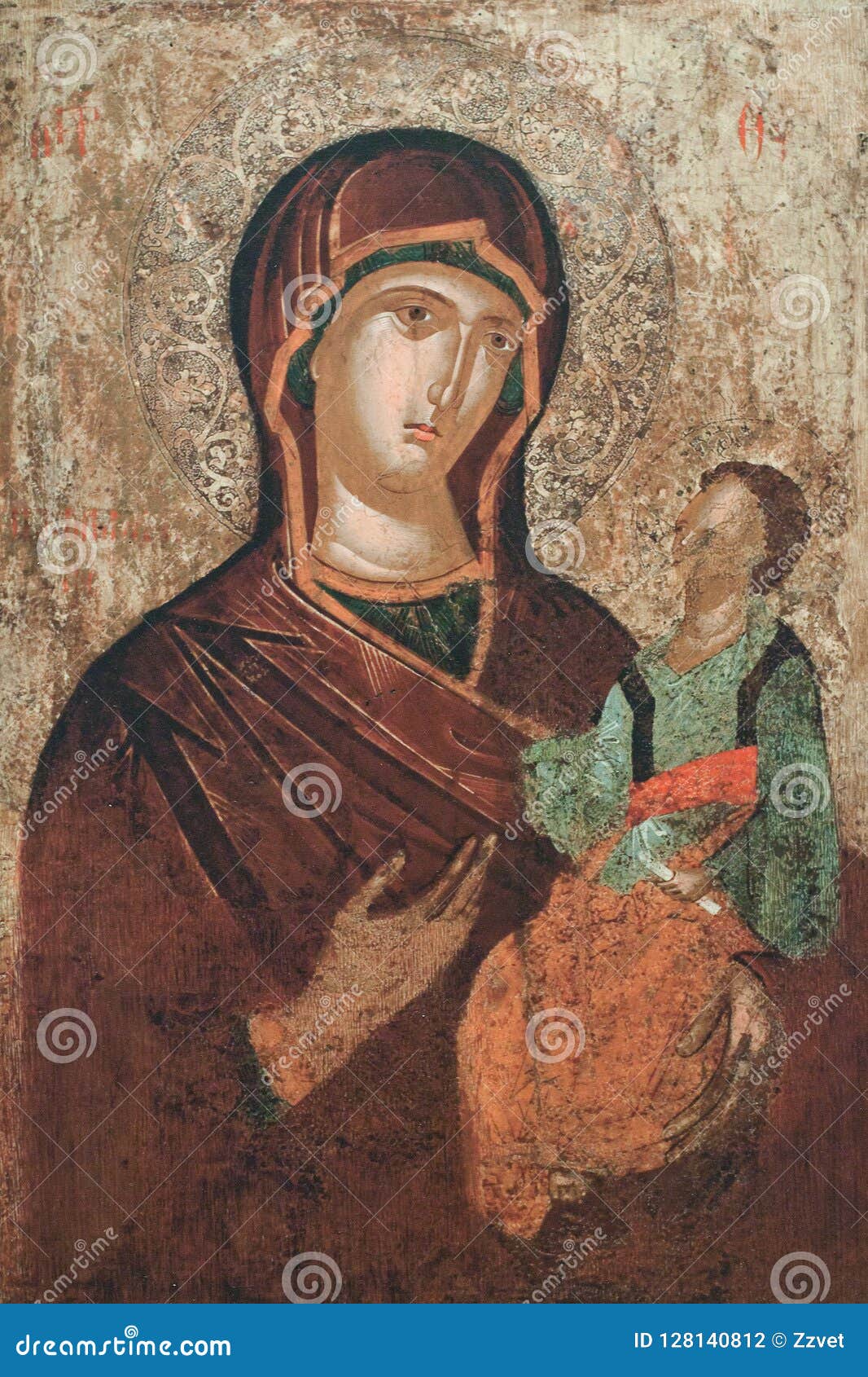Sin alterar Oh Característica Pintura Antigua - Virgen María Con El Niño Foto de archivo - Imagen de  juan, peregrinaje: 128140812