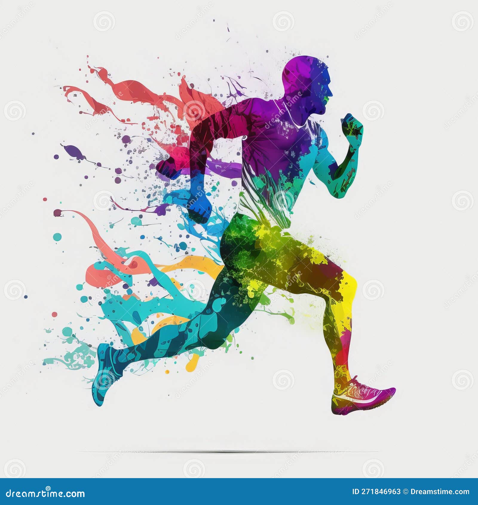 Pintura De Dibujo De La Silueta Del Atleta Corriendo Ai Generativo