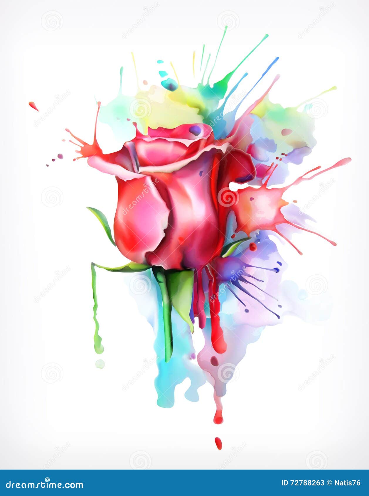 Mancha De Acuarela Rosa Con Tonos Coloridos Pintura Trazo Sobre Fondo Blanco Foto de stock y más banco de imágenes de Abstracto - iStock