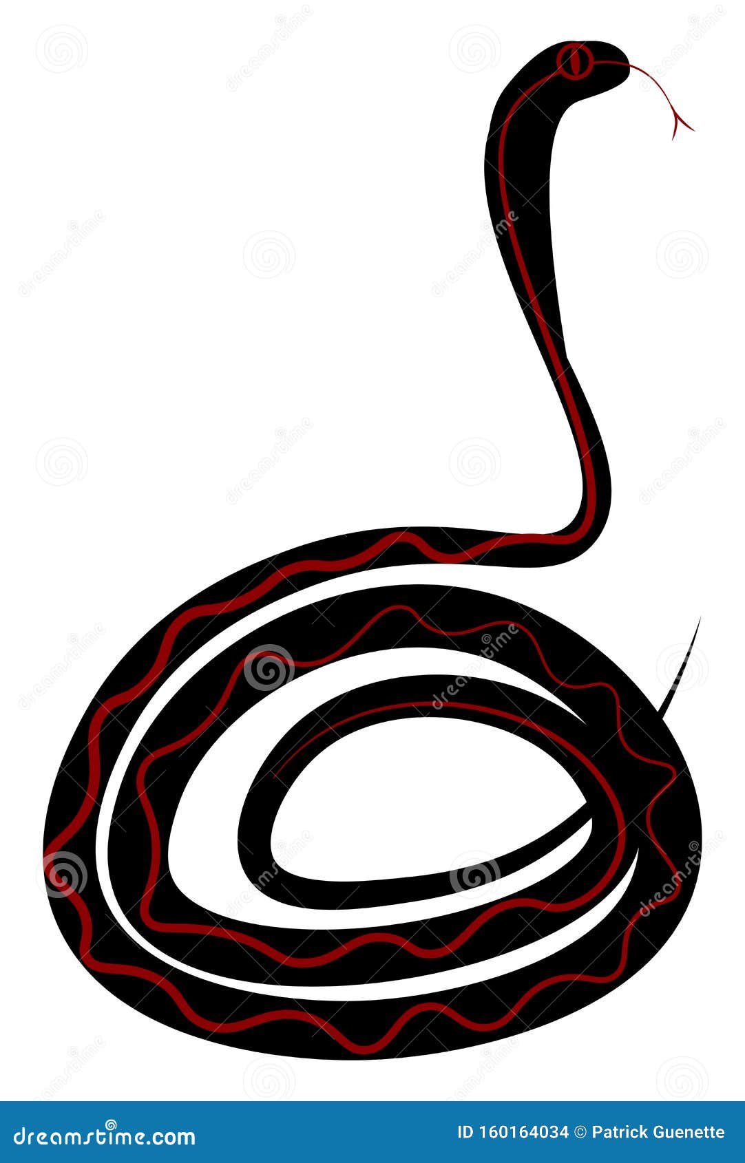 Cobra com a sua língua cortada - desenho