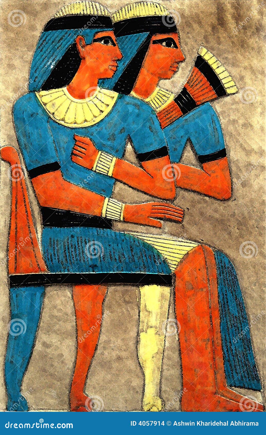 formación comerciante Típicamente Pintura egipcia foto de archivo. Imagen de arte, egipto - 4057914