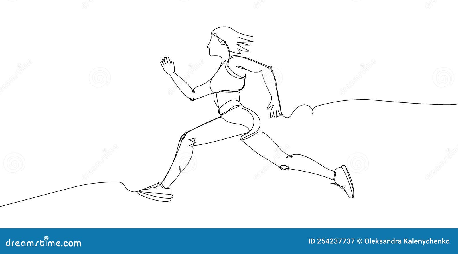 Desenho De Uma Linha De Um Atleta Que Corre Rápido. Desenho Contínuo De Uma  única Linha De Uma Mulher Em Movimento Rápido Nos Espo Ilustração do Vetor  - Ilustração de creativo, corrida