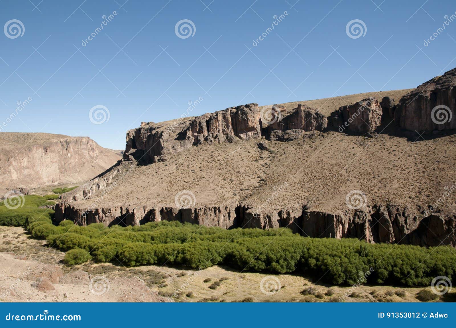 pinturas river canyon viewed from the cave of the hands - argentina