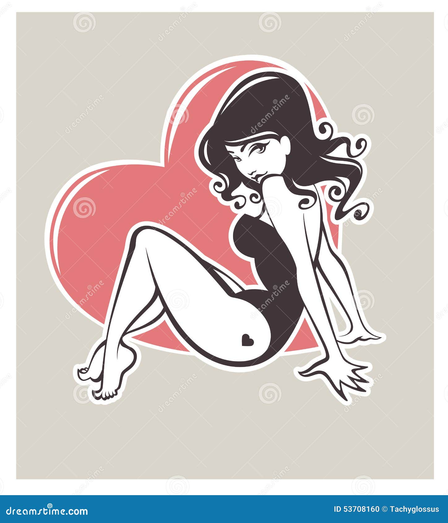 pinup girl and heart
