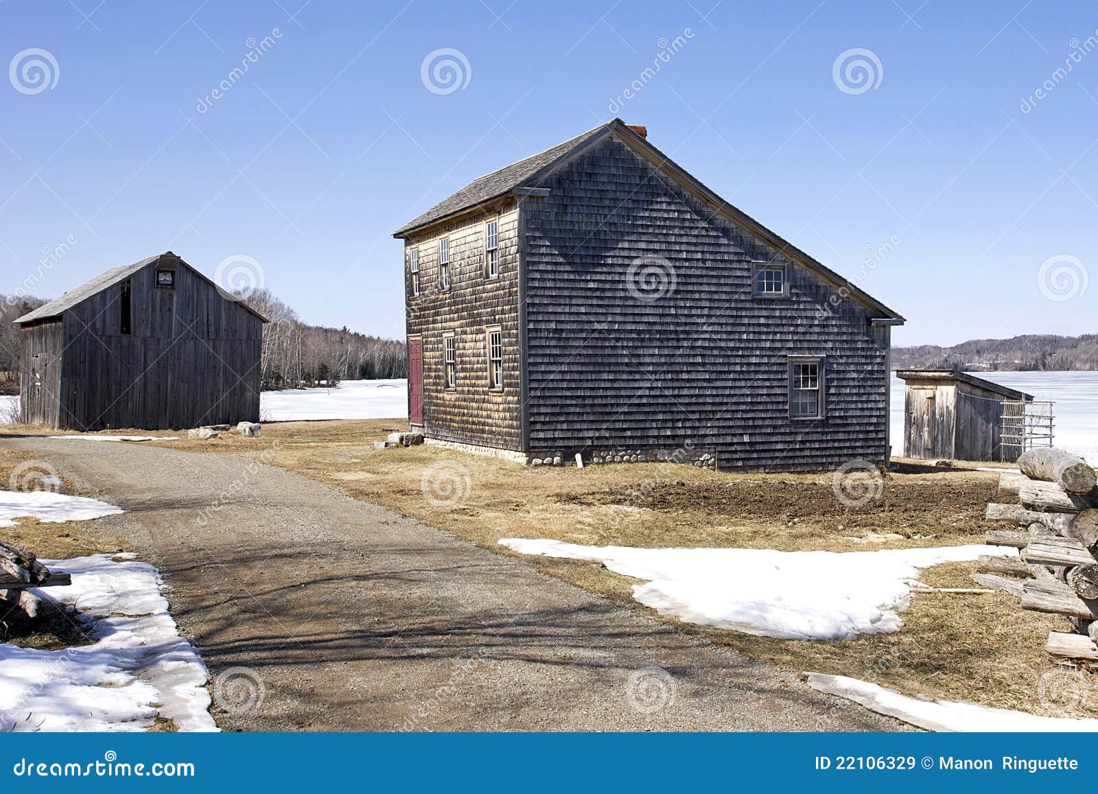 Pioneer Home and Barn New Brunswick, Canada Stock Image Image of