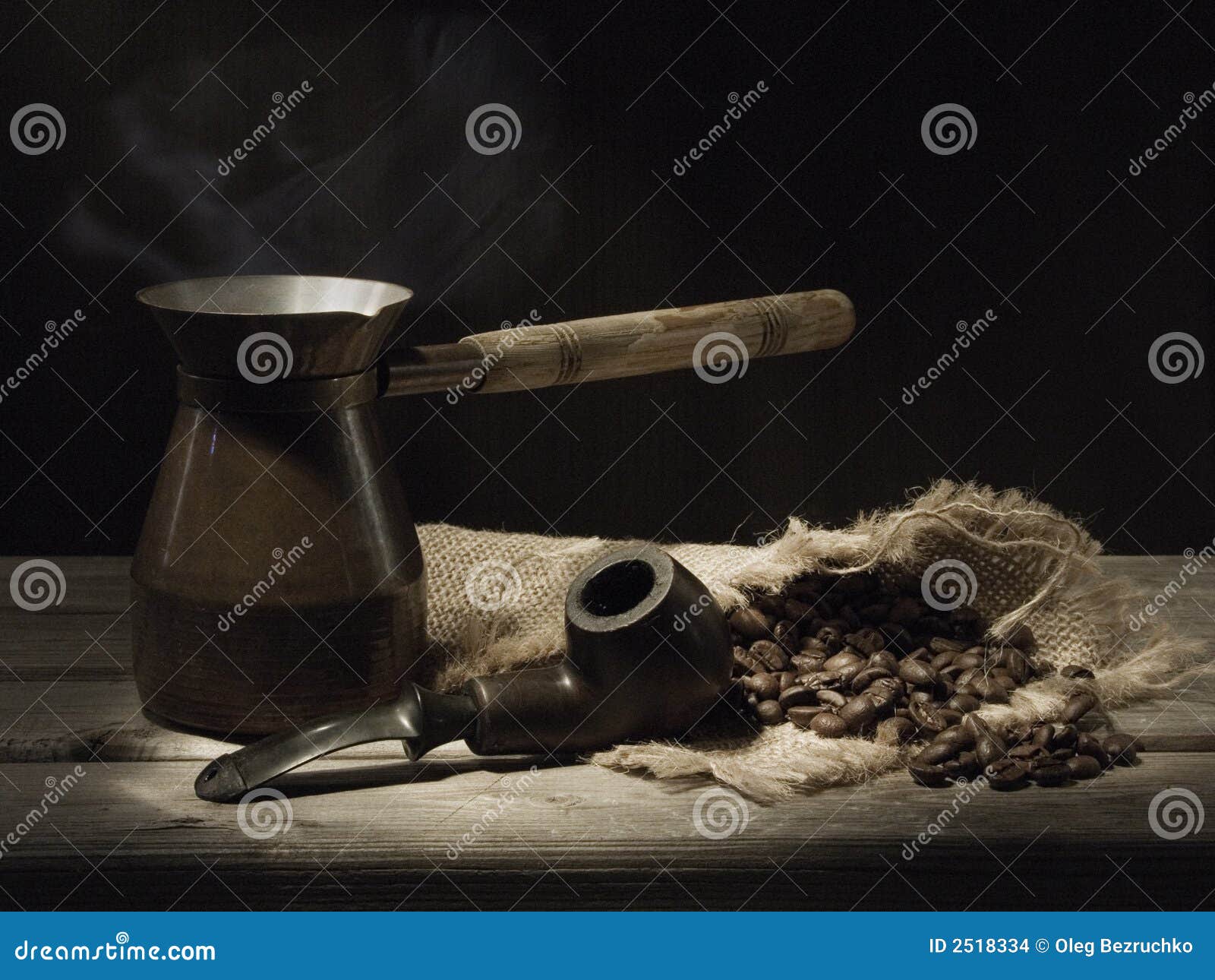 Pipe and coffee stock illustration. Illustration of grains 2518334