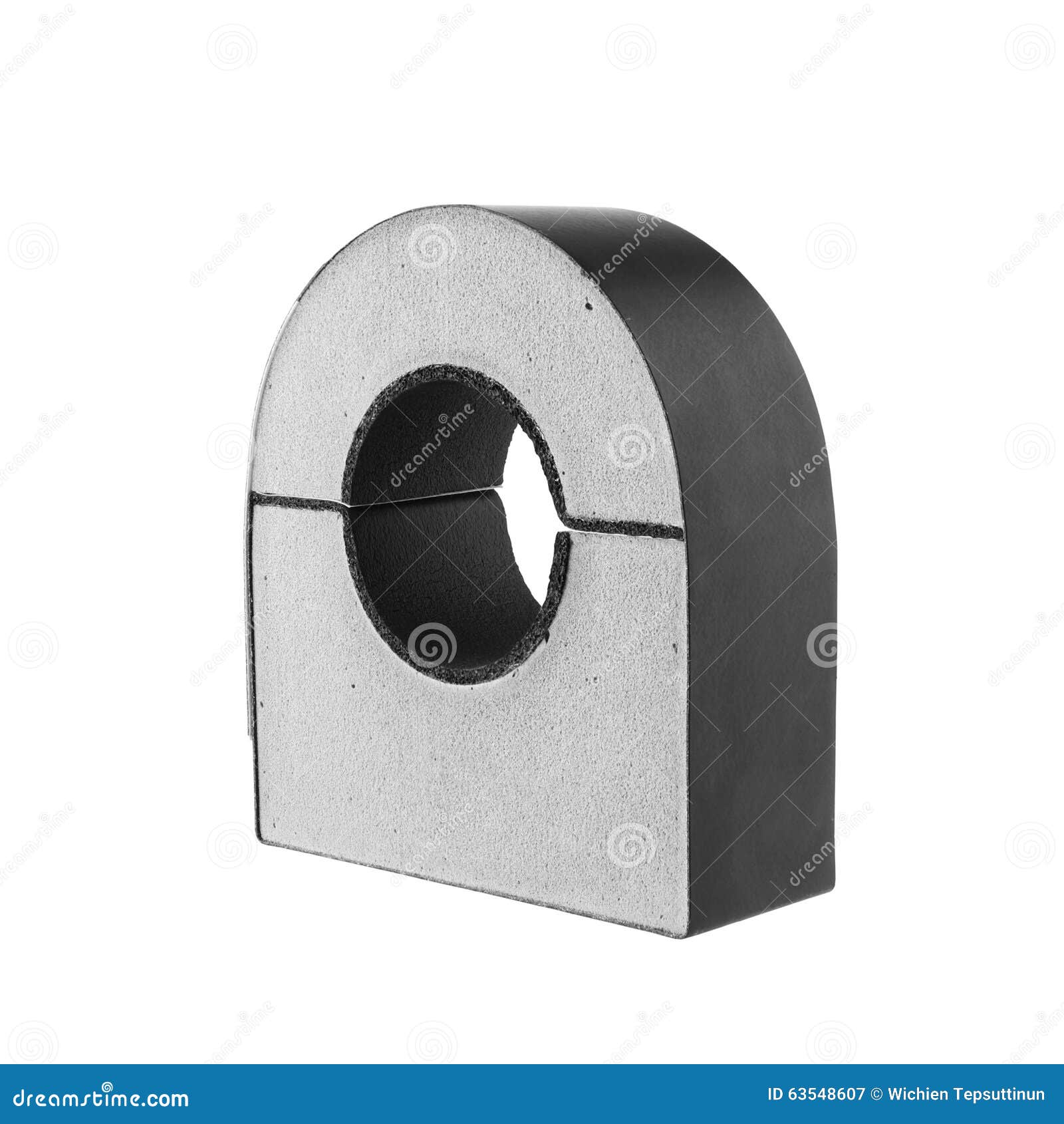 Pipe Insulation Rigid Foam Type Isolated on White Background Stock