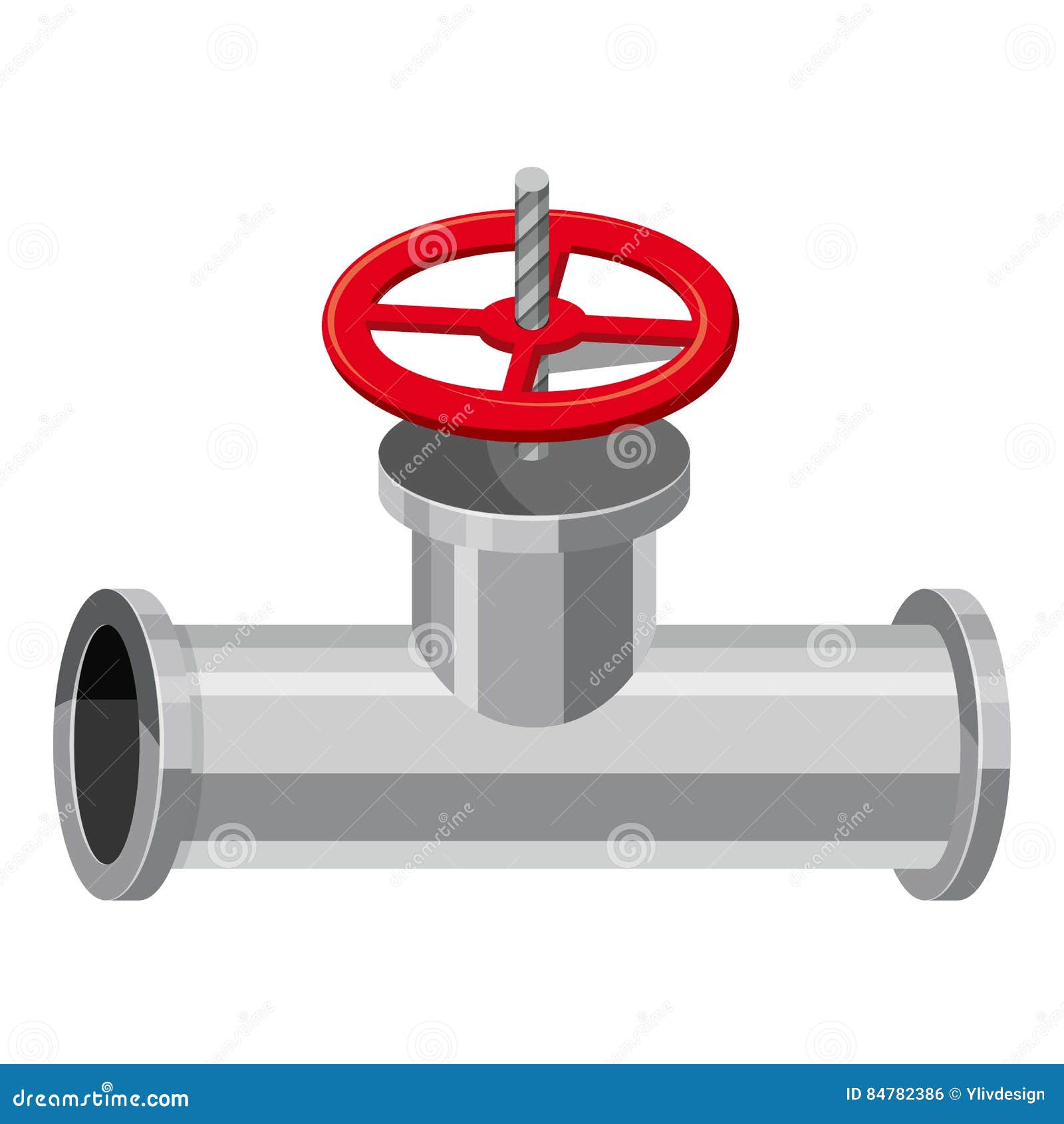 Pipe with a Valve Icon, Cartoon Style Stock Vector Illustration of