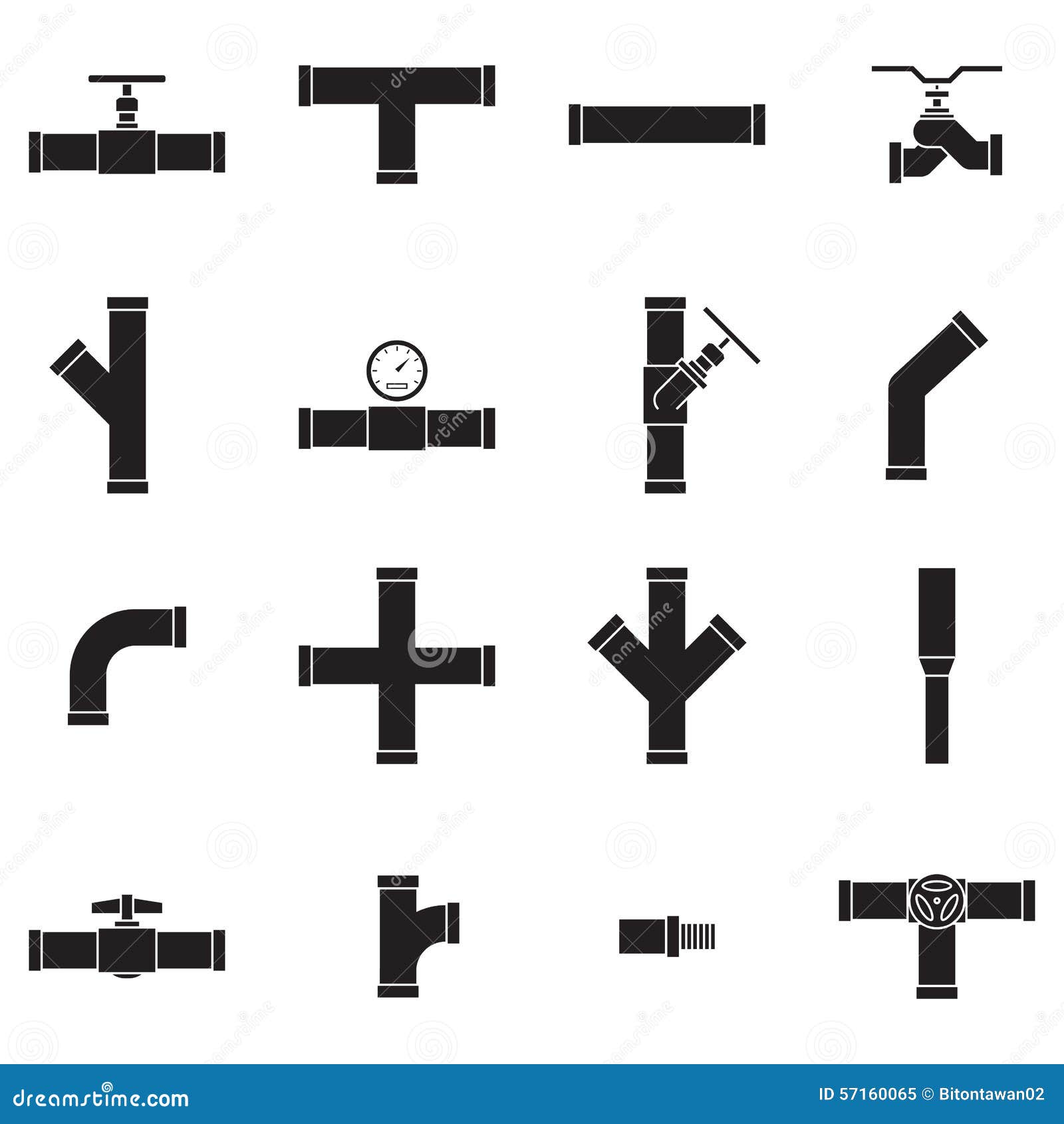 Pipe and Valve icon set stock vector. Illustration of business 57160065