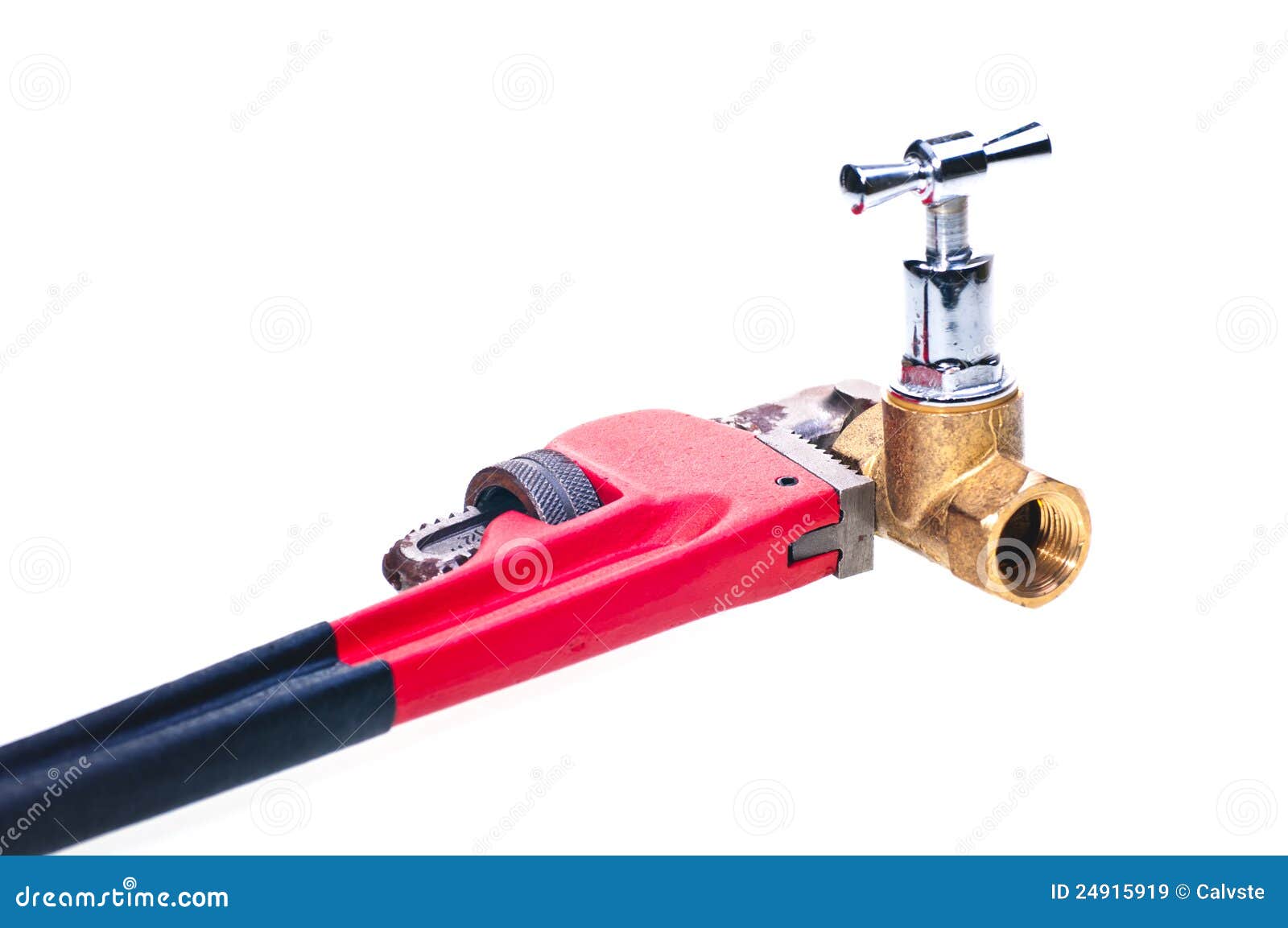 Pipe Wrench Holding Pipe Fittings Stock Image Image of grip