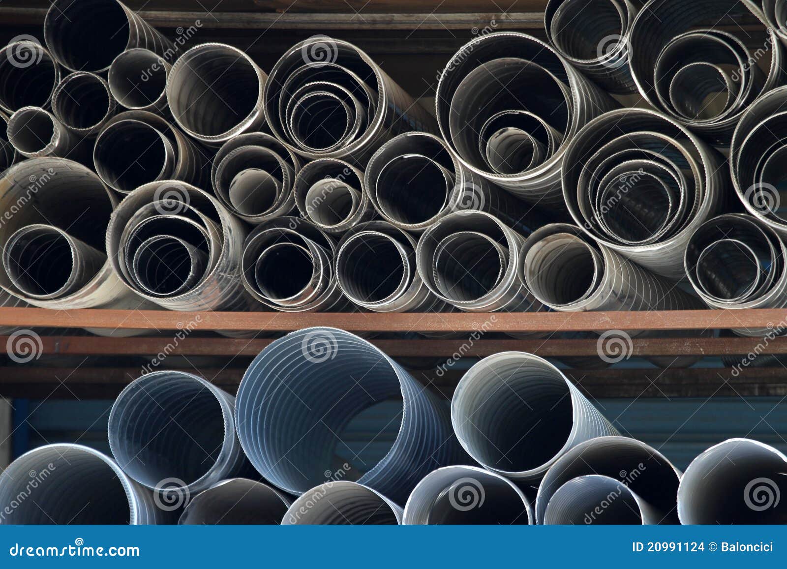 Pipes stock photo. Image of iron, zinc, industry, storehouse 20991124