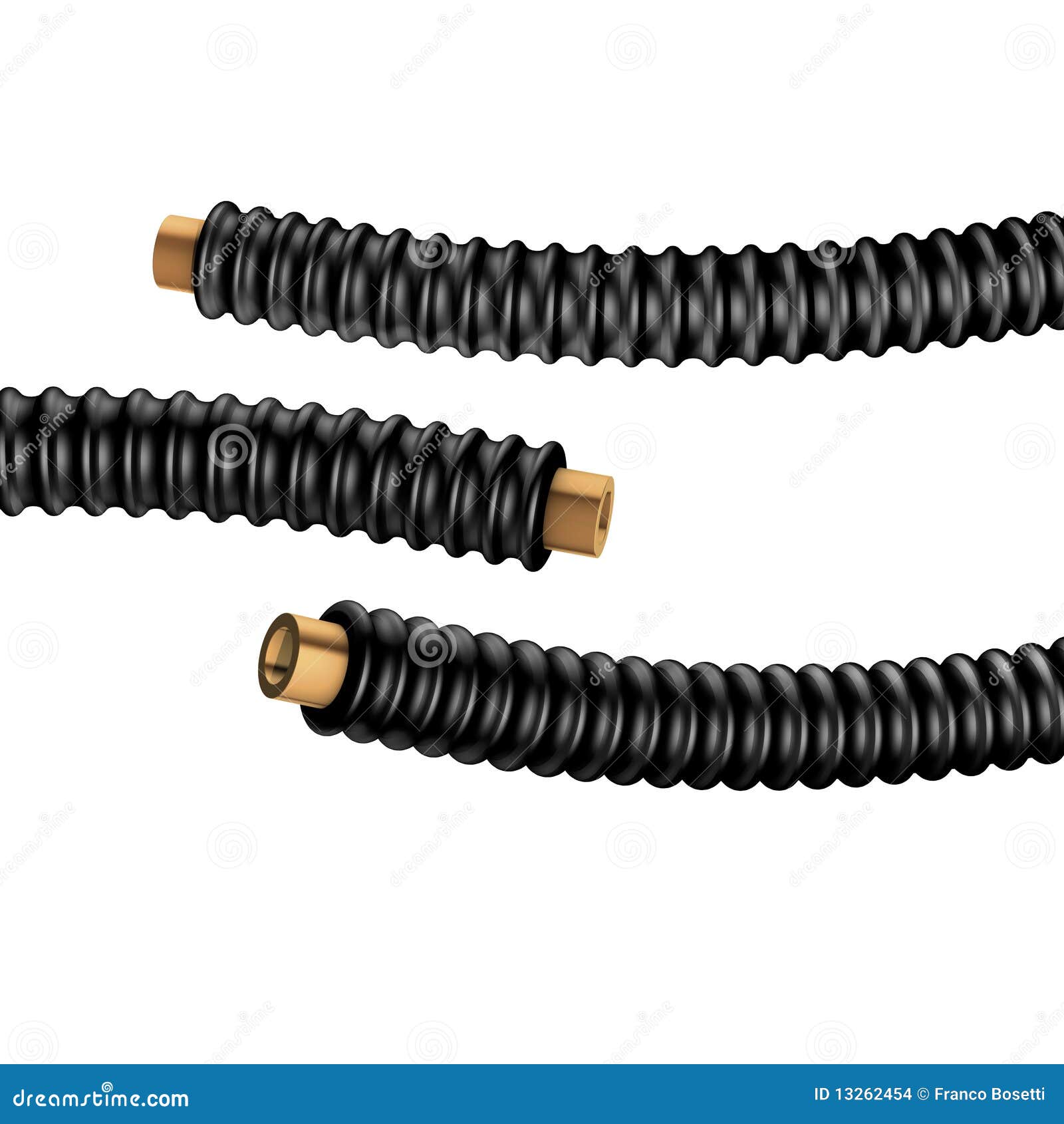 Pipes Black Plastic and Copper Stock Illustration Illustration of