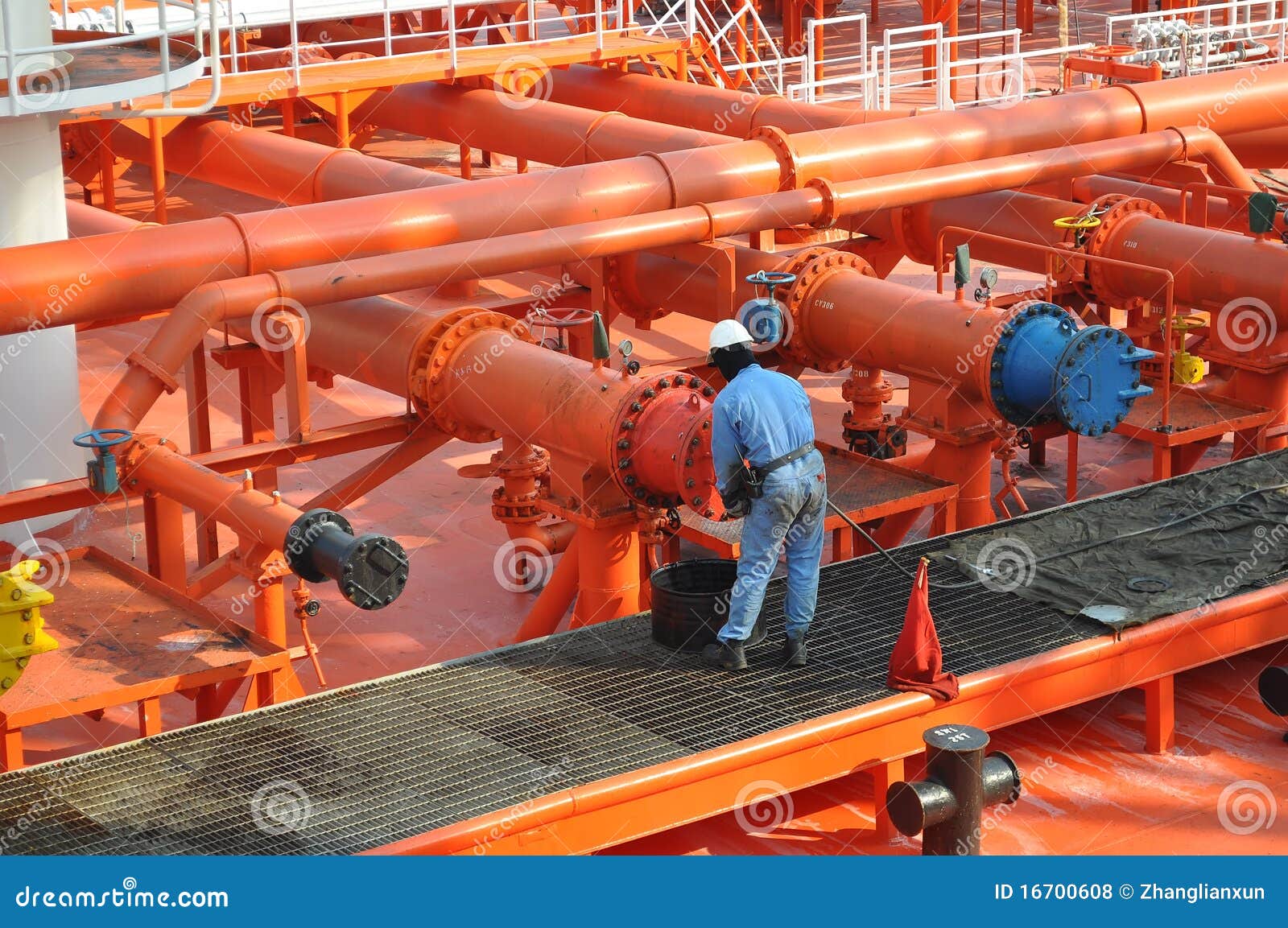 Pipes on the Deck of the Tanker Stock Photo Image of loading