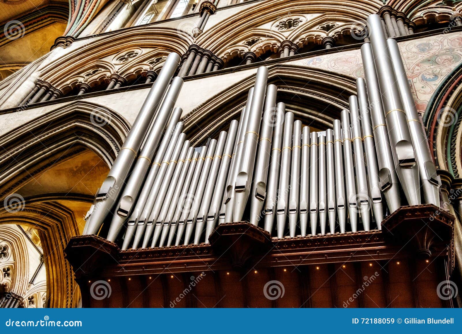 pipes of father willis organ salisbury cathedral salisbury england
