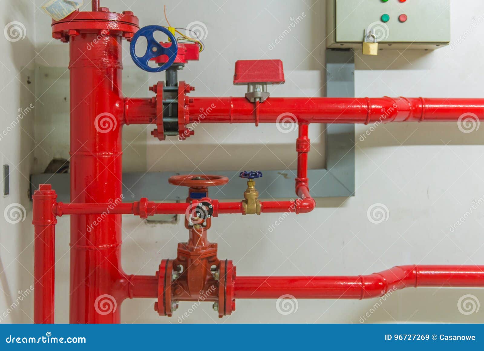 Pipes and Faucet Valves of Gas Heating System Stock Image Image of