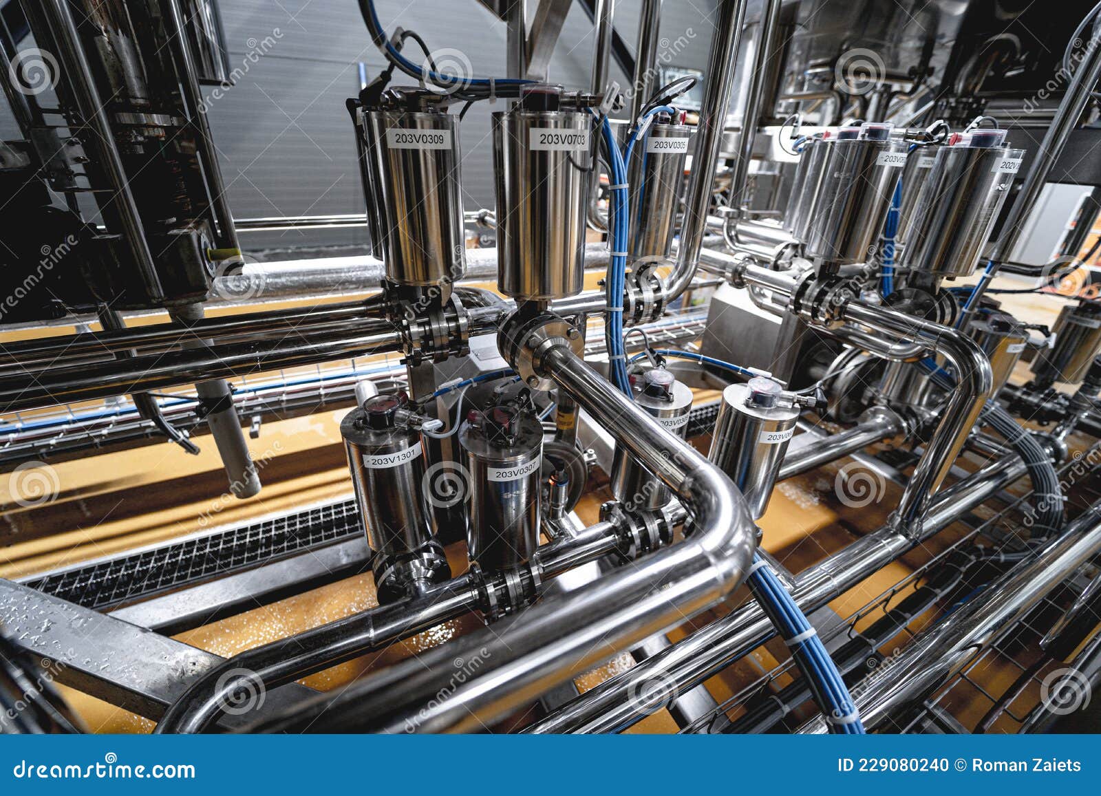 Pipes and Fittings at a Craft Modern Brewery Stock Photo Image of