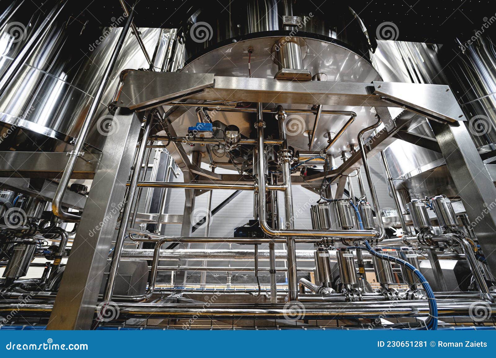 Pipes and Fittings at a Craft Modern Brewery Stock Image Image of