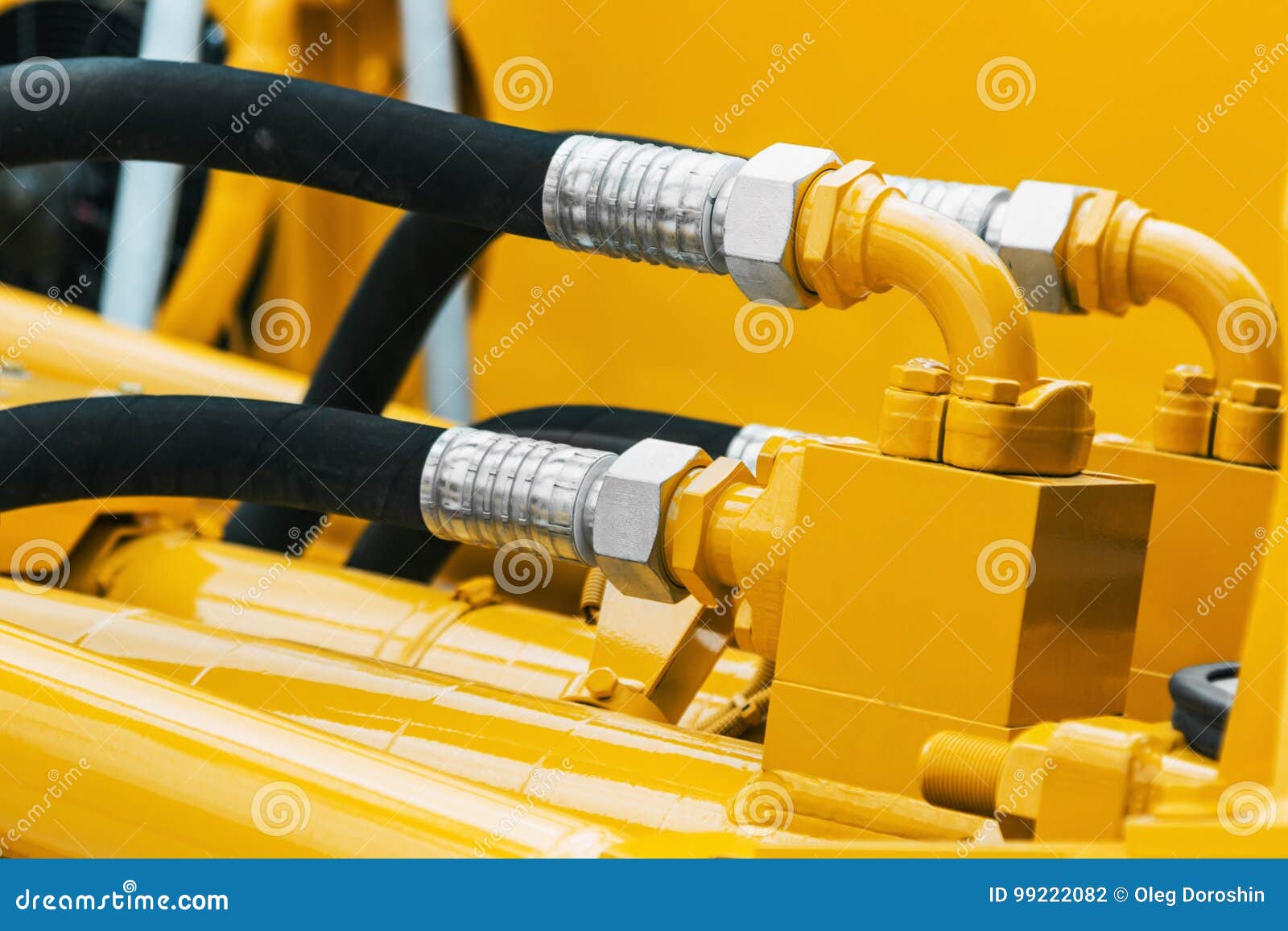 Pipes and the Hydraulic System of the Tractor Stock Photo Image of