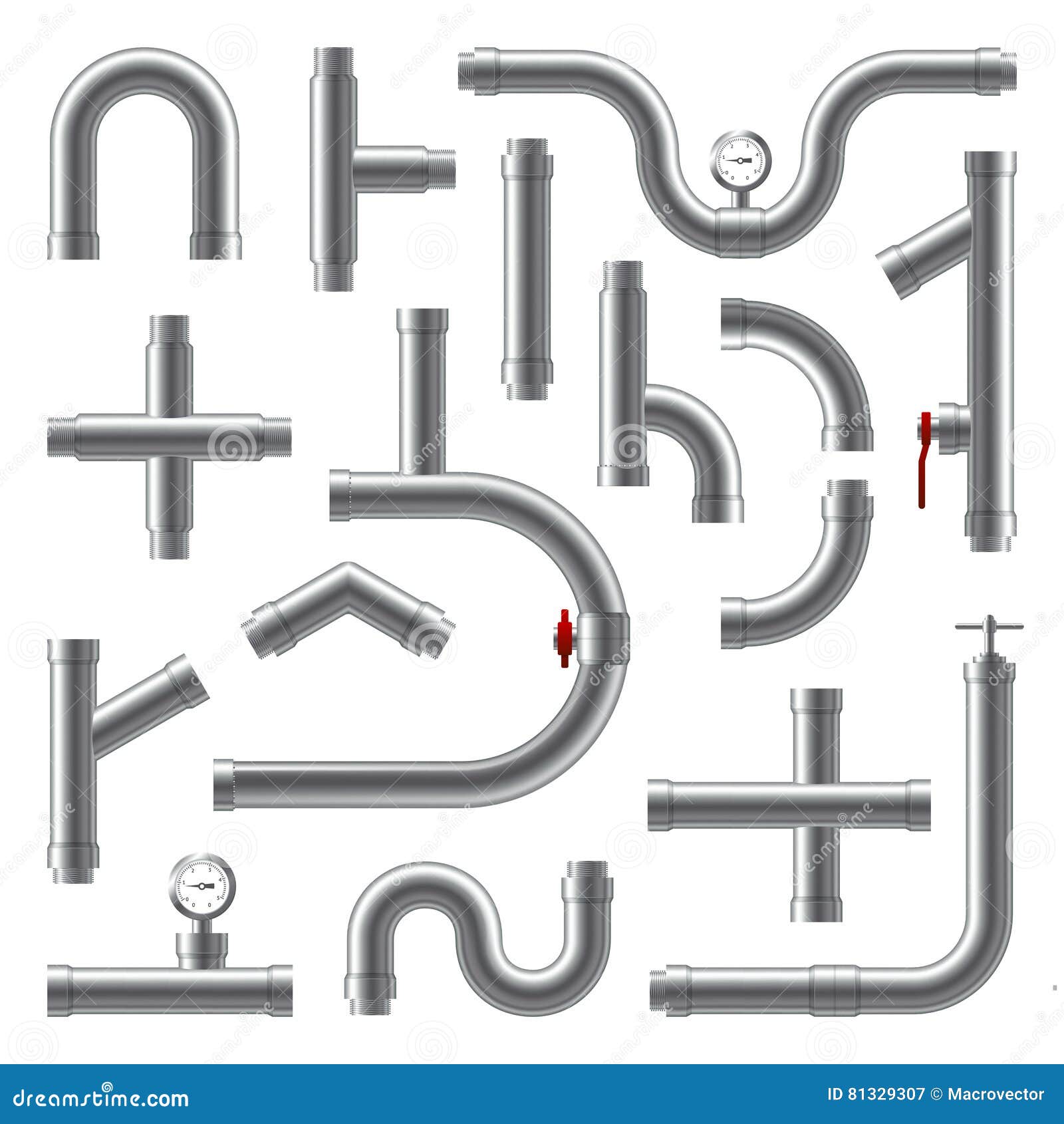 Pipes Realistic Set stock vector. Illustration of household - 81329307