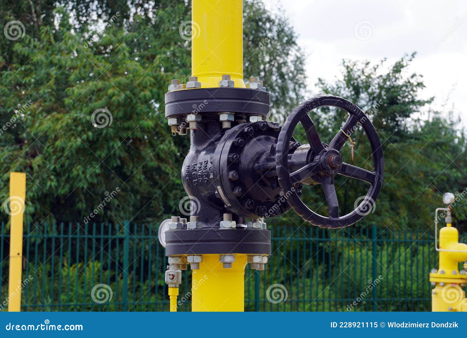 Gas Transmission Station. Pipes, Valves, Pressure Gauges, Knobs Stock