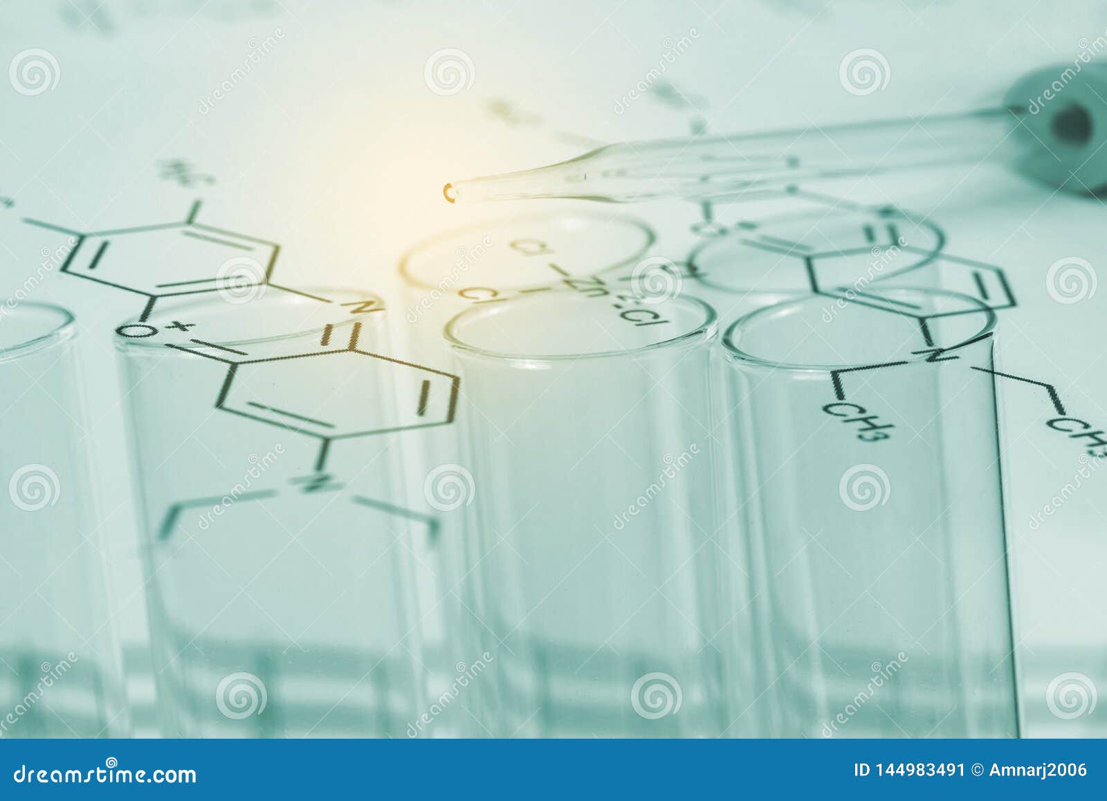 Pipette Dropping a Chemical Solution into a Test Stock Image Image of