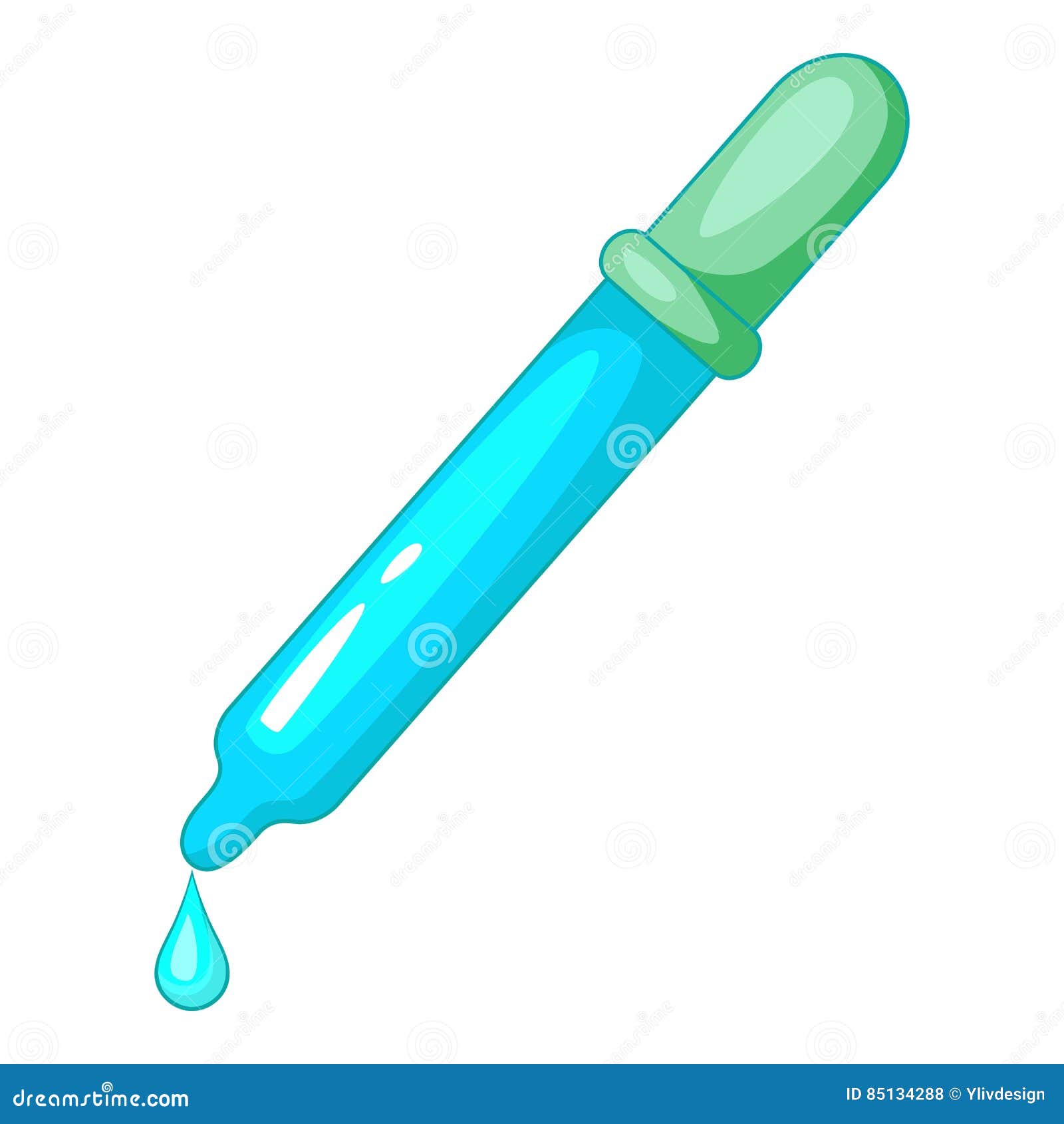 Pipette Icon, Cartoon Style Stock Vector Illustration of object