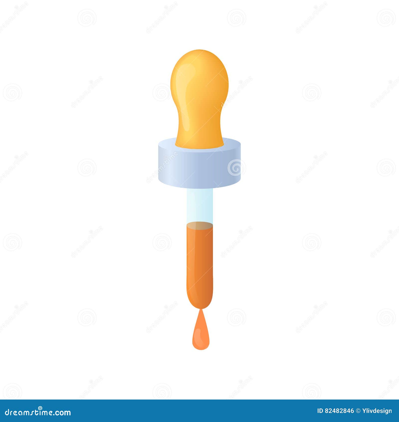 Pipette Icon in Cartoon Style Stock Vector - Illustration of instrument