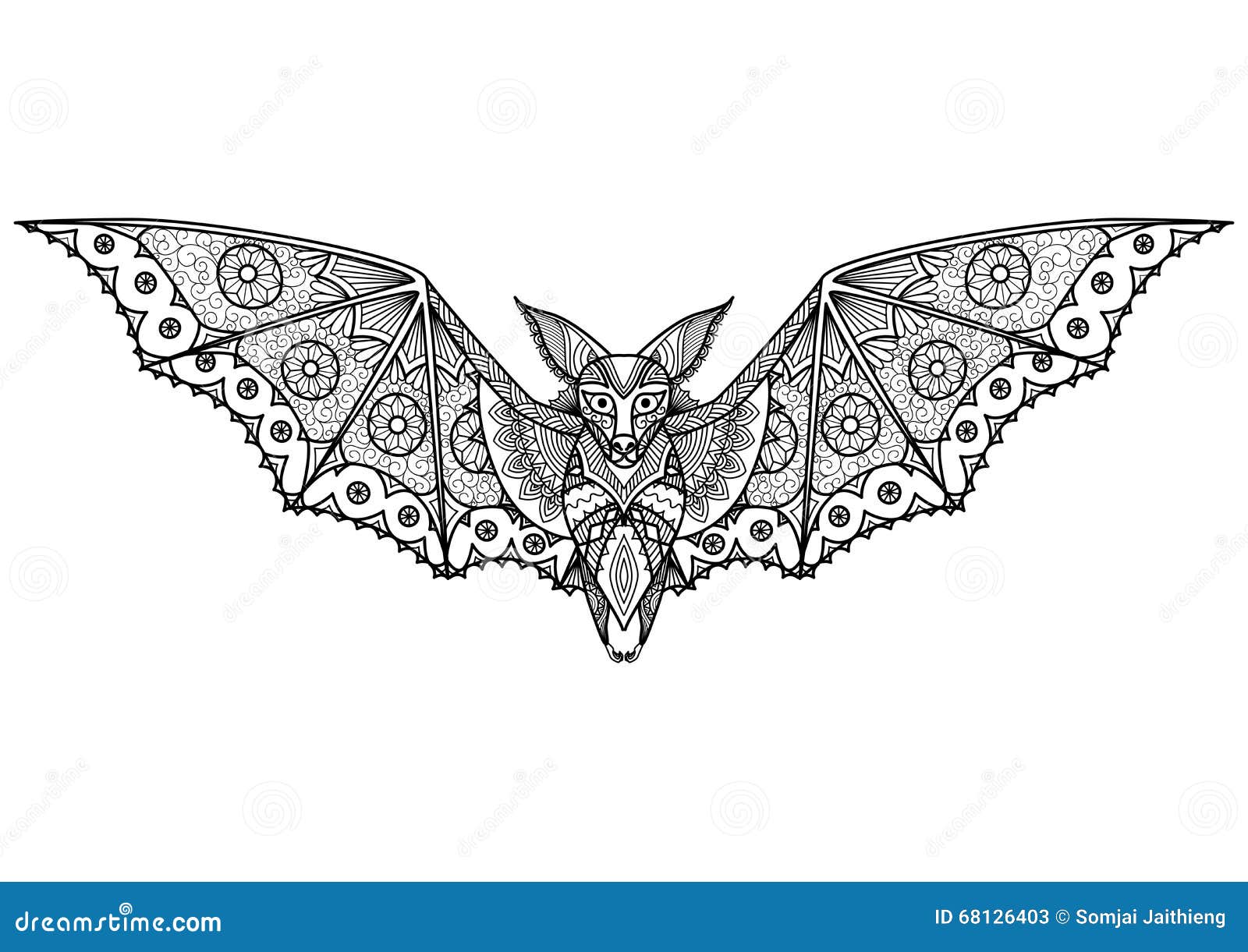 Pipistrello Zentangle